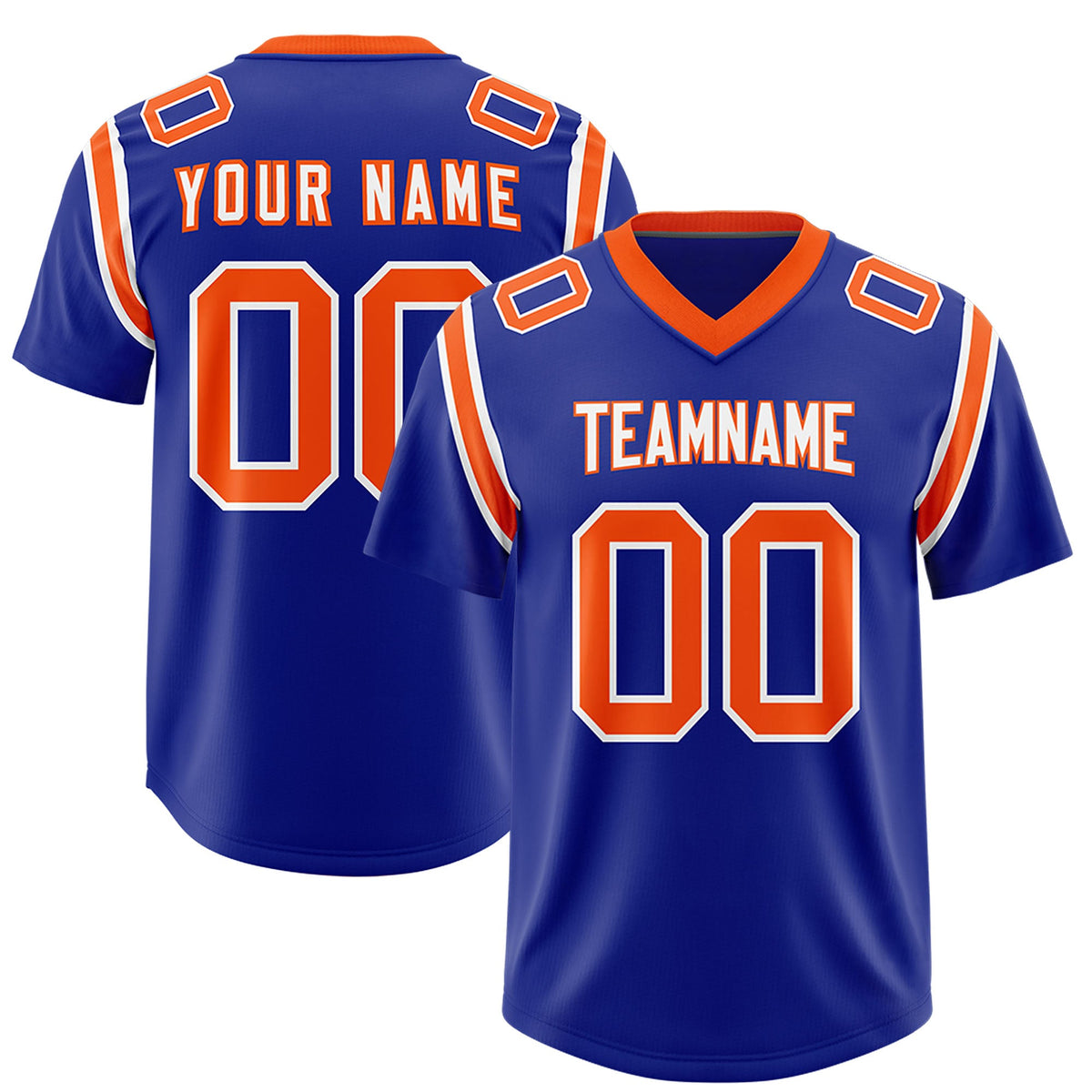 Custom Royal Personalized Shoulder Cut Two-Tone Authentic Football Jersey