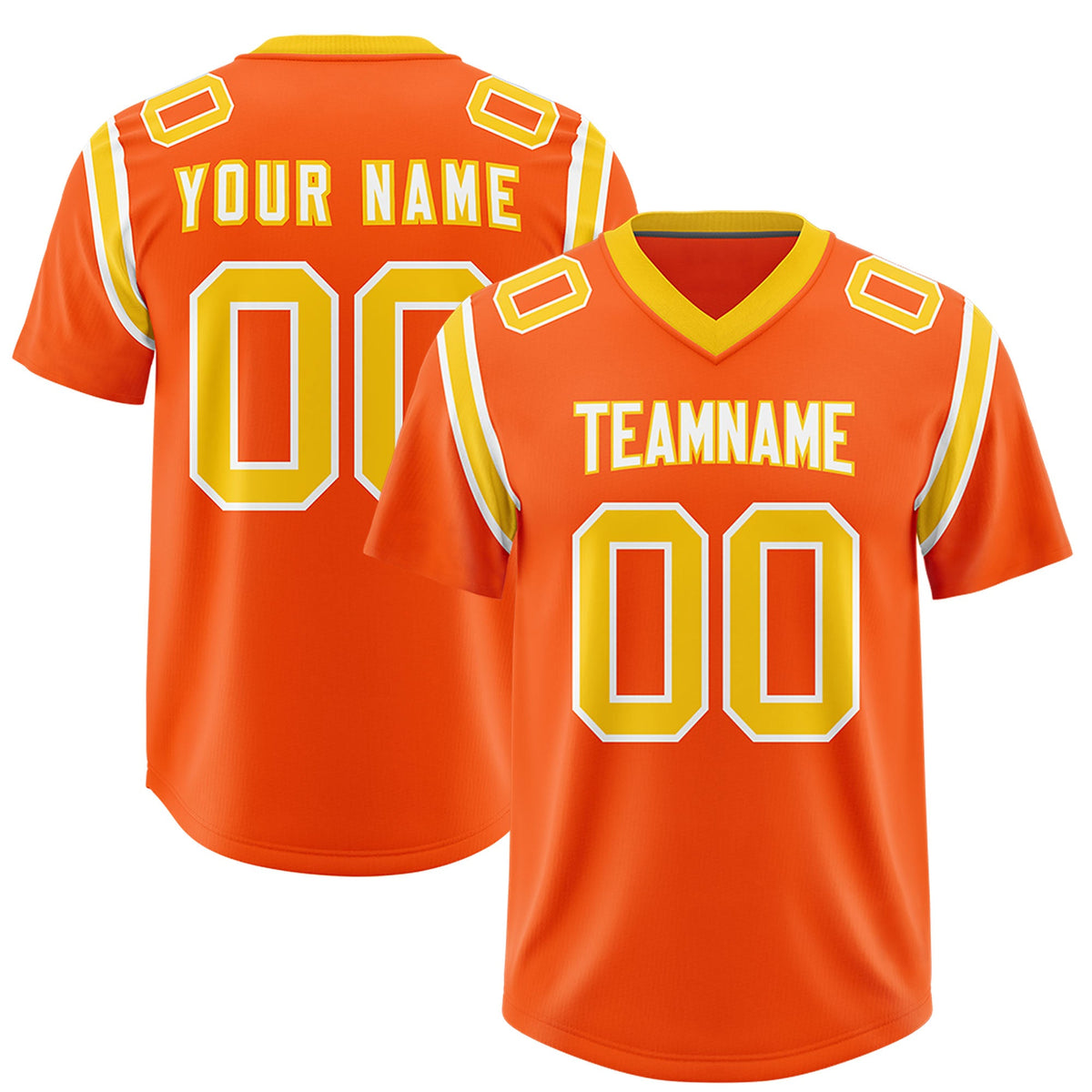 Custom Orange Personalized Shoulder Cut Two-Tone Authentic Football Jersey