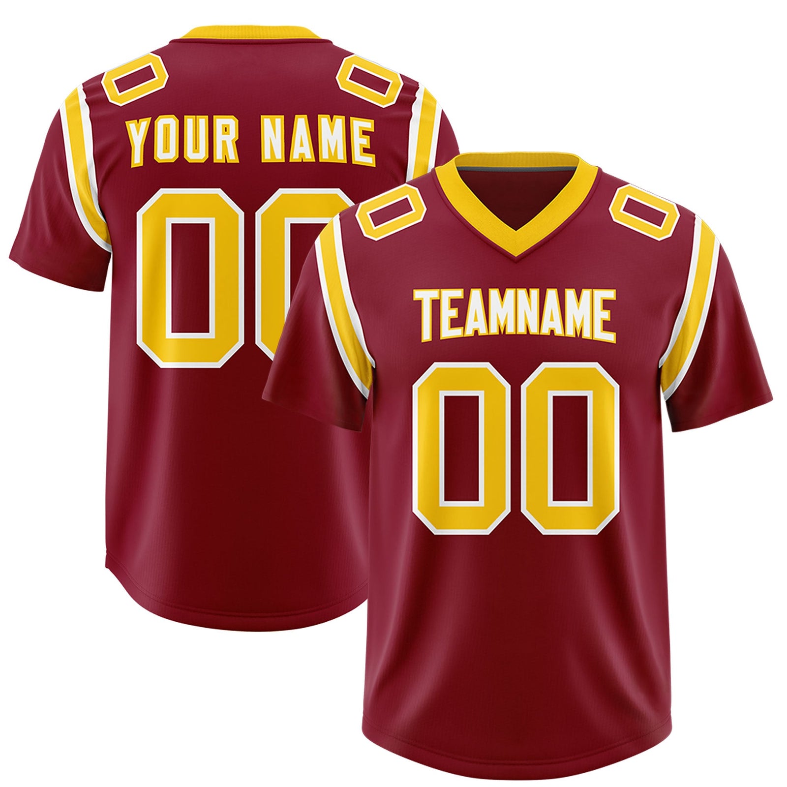 Custom Crimson Personalized Shoulder Cut Two-Tone Authentic Football Jersey