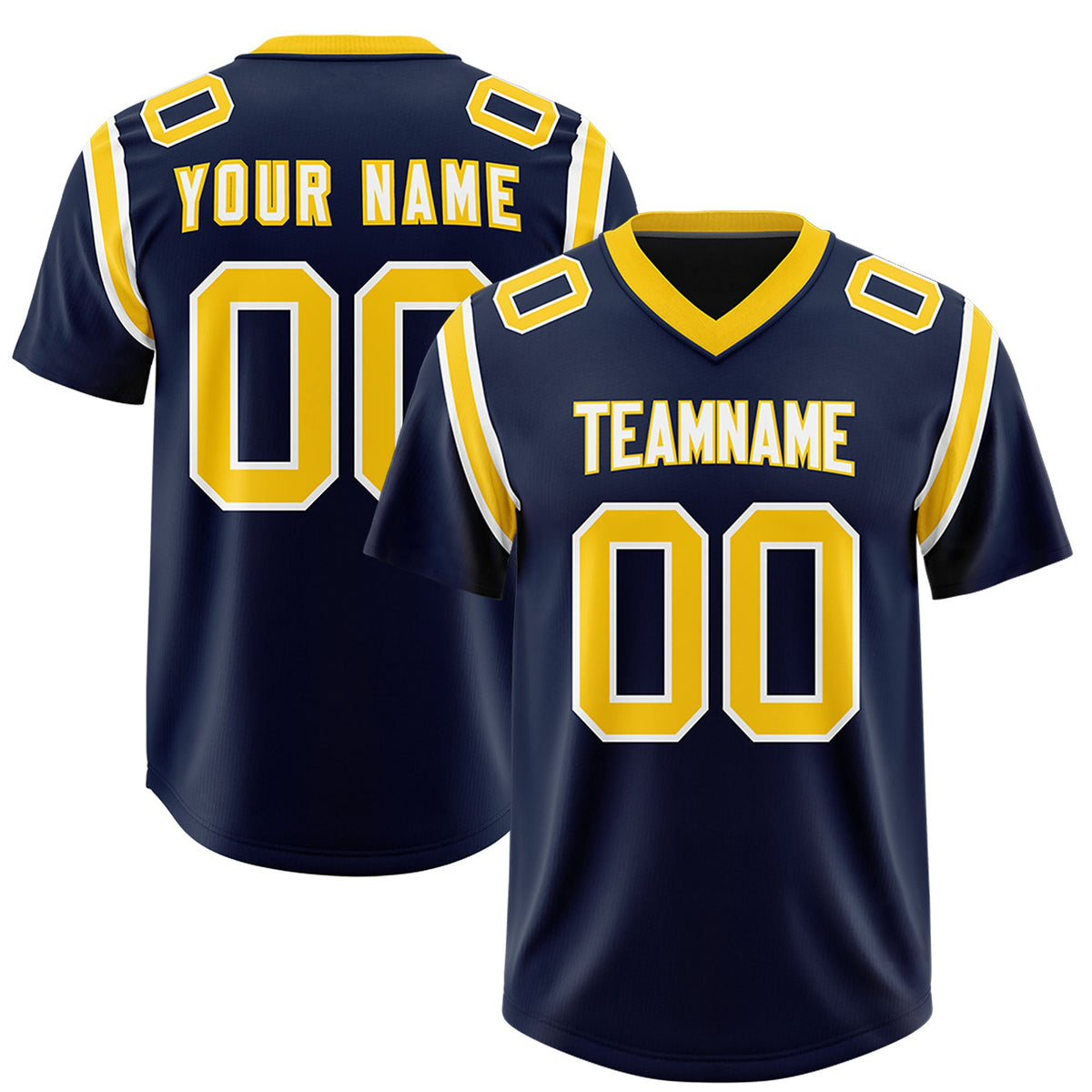 Custom Navy Personalized Shoulder Cut Two-Tone Authentic Football Jersey