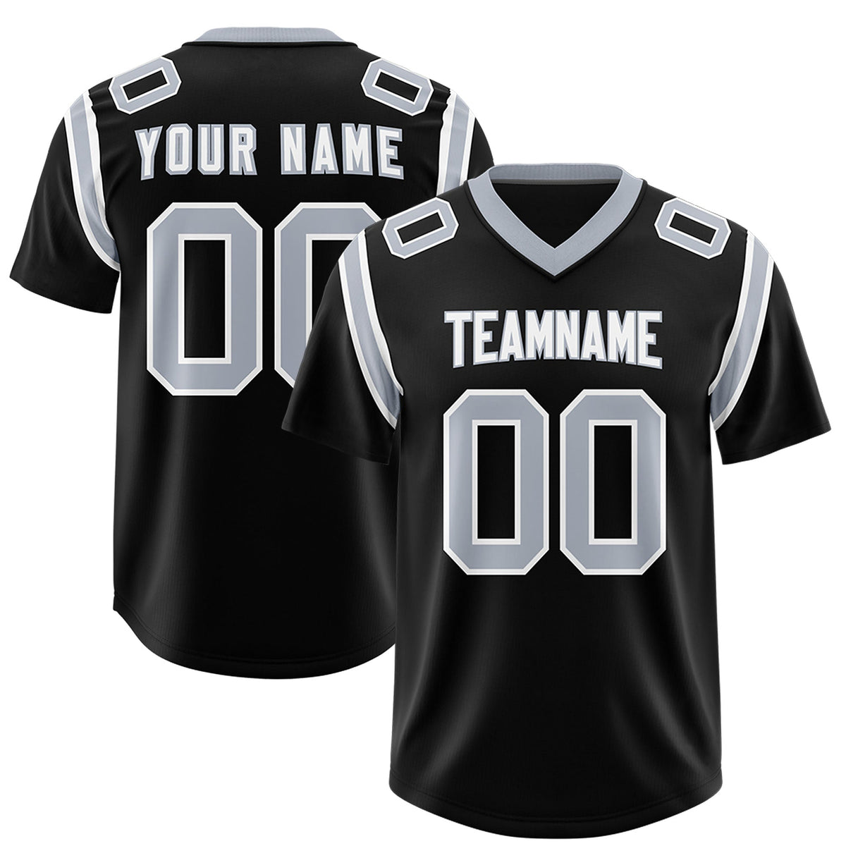 Custom Black Personalized Shoulder Cut Two-Tone Authentic Football Jersey