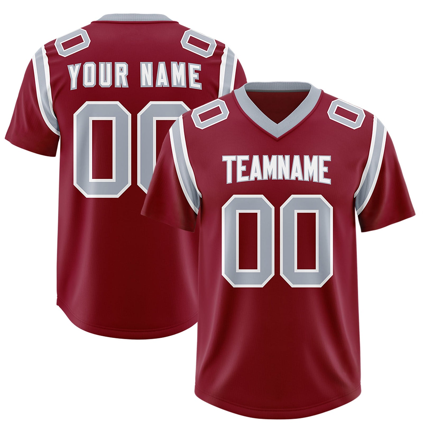 Custom Crimson Personalized Shoulder Cut Two-Tone Authentic Football Jersey