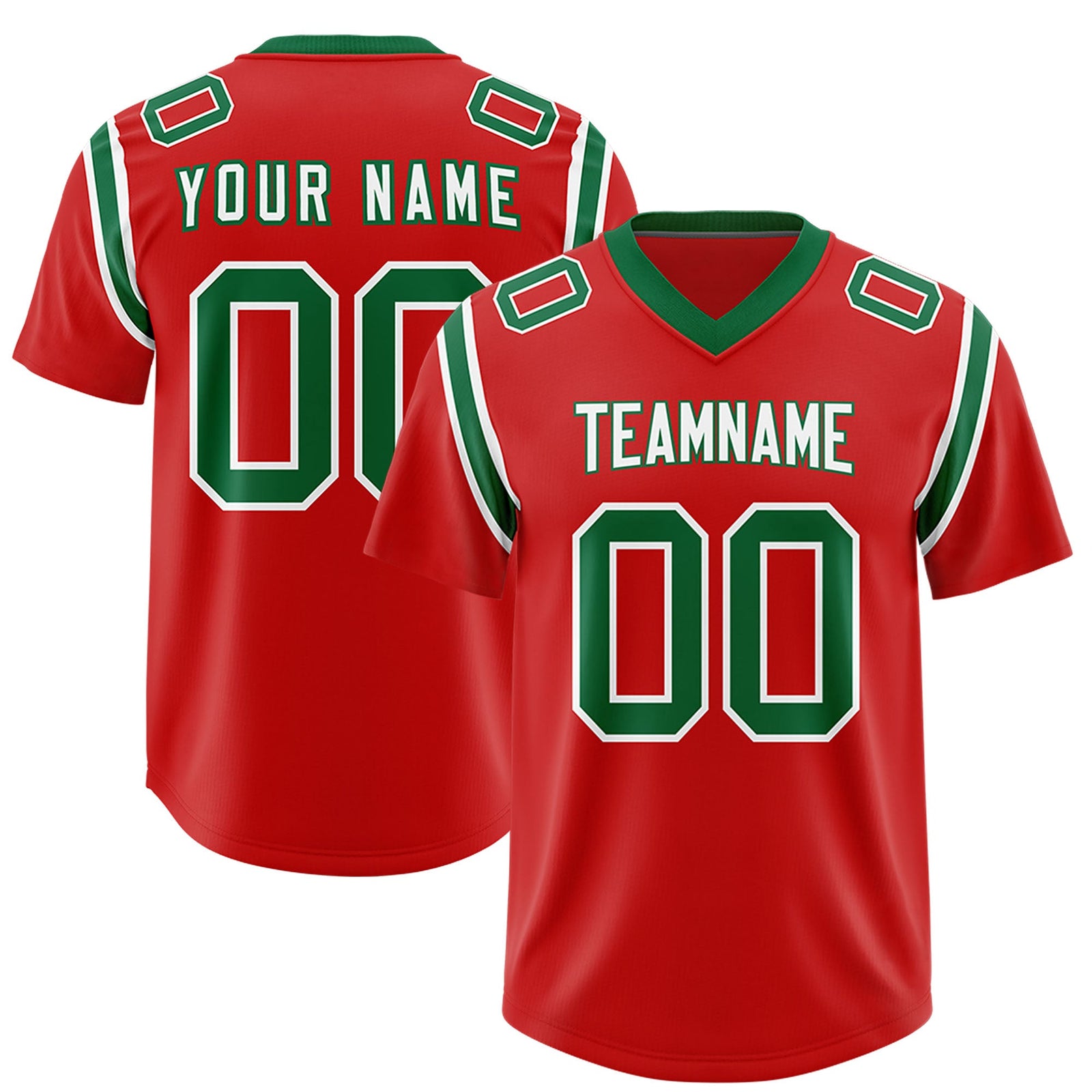 Custom Red Personalized Shoulder Cut Two-Tone Authentic Football Jersey