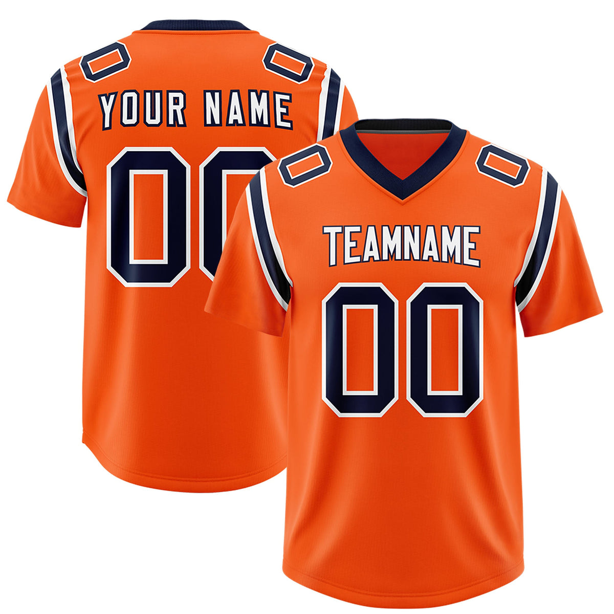 Custom Orange Personalized Shoulder Cut Two-Tone Authentic Football Jersey