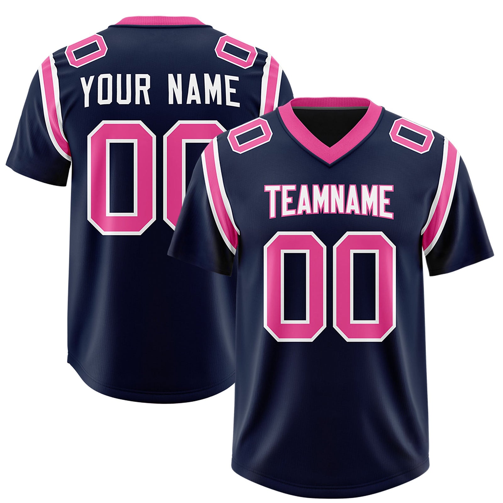 Custom Navy Personalized Shoulder Cut Two-Tone Authentic Football Jersey