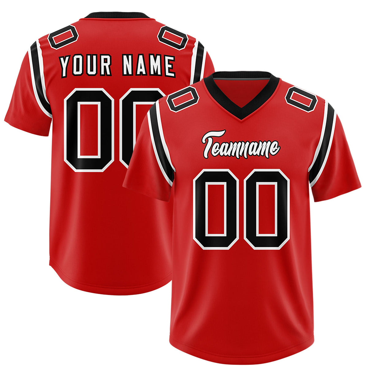 Custom Red Personalized Shoulder Cut Two-Tone Authentic Football Jersey