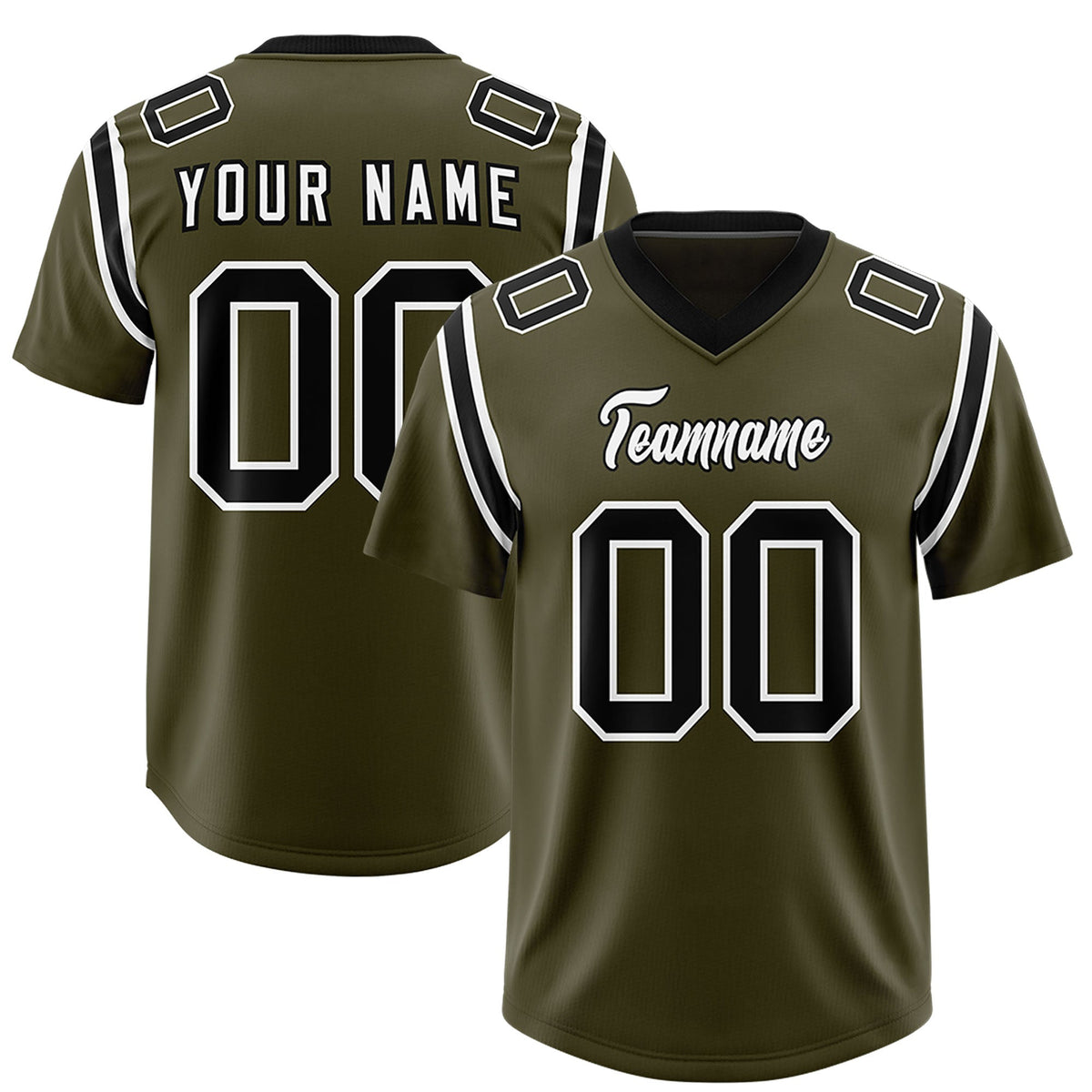 Custom Olive Personalized Shoulder Cut Two-Tone Authentic Football Jersey