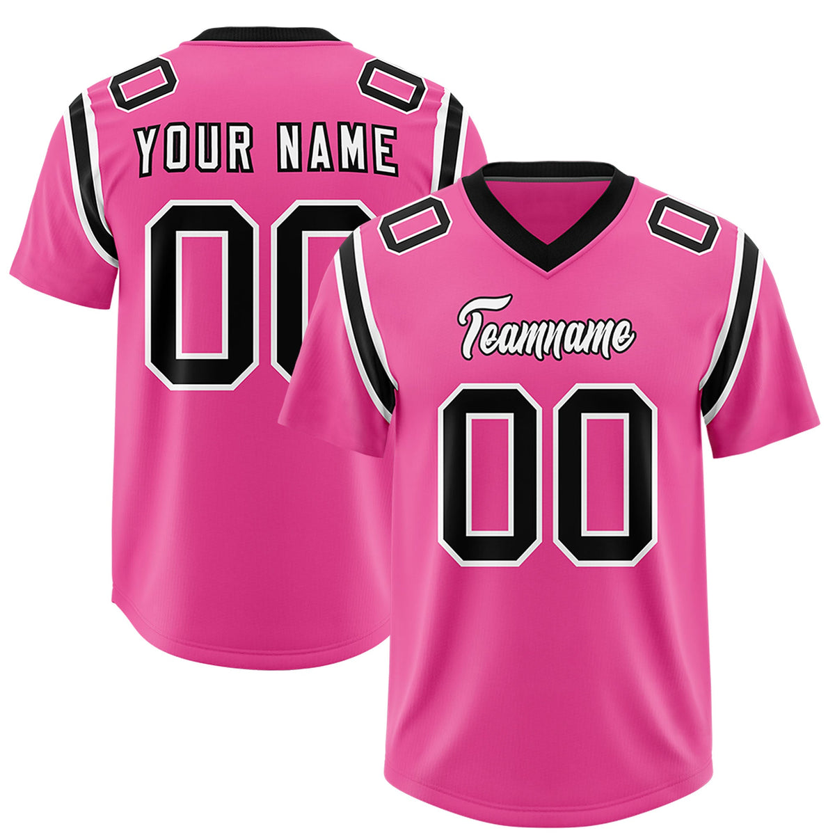 Custom Pink Personalized Shoulder Cut Two-Tone Authentic Football Jersey