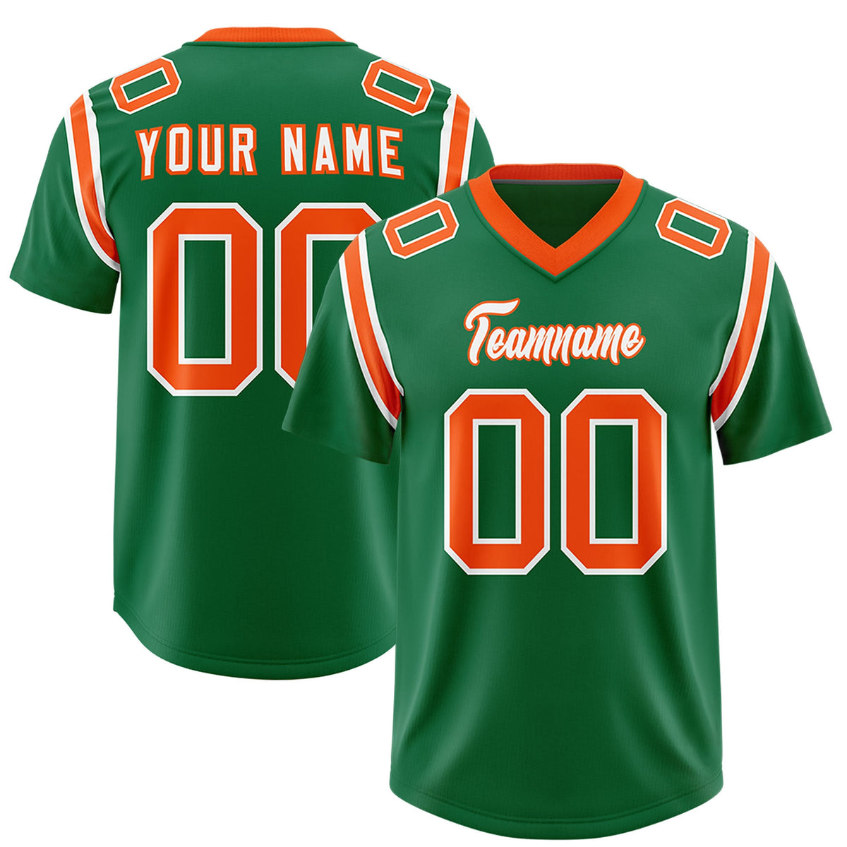 Custom Kelly Green Personalized Shoulder Cut Two-Tone Authentic Football Jersey
