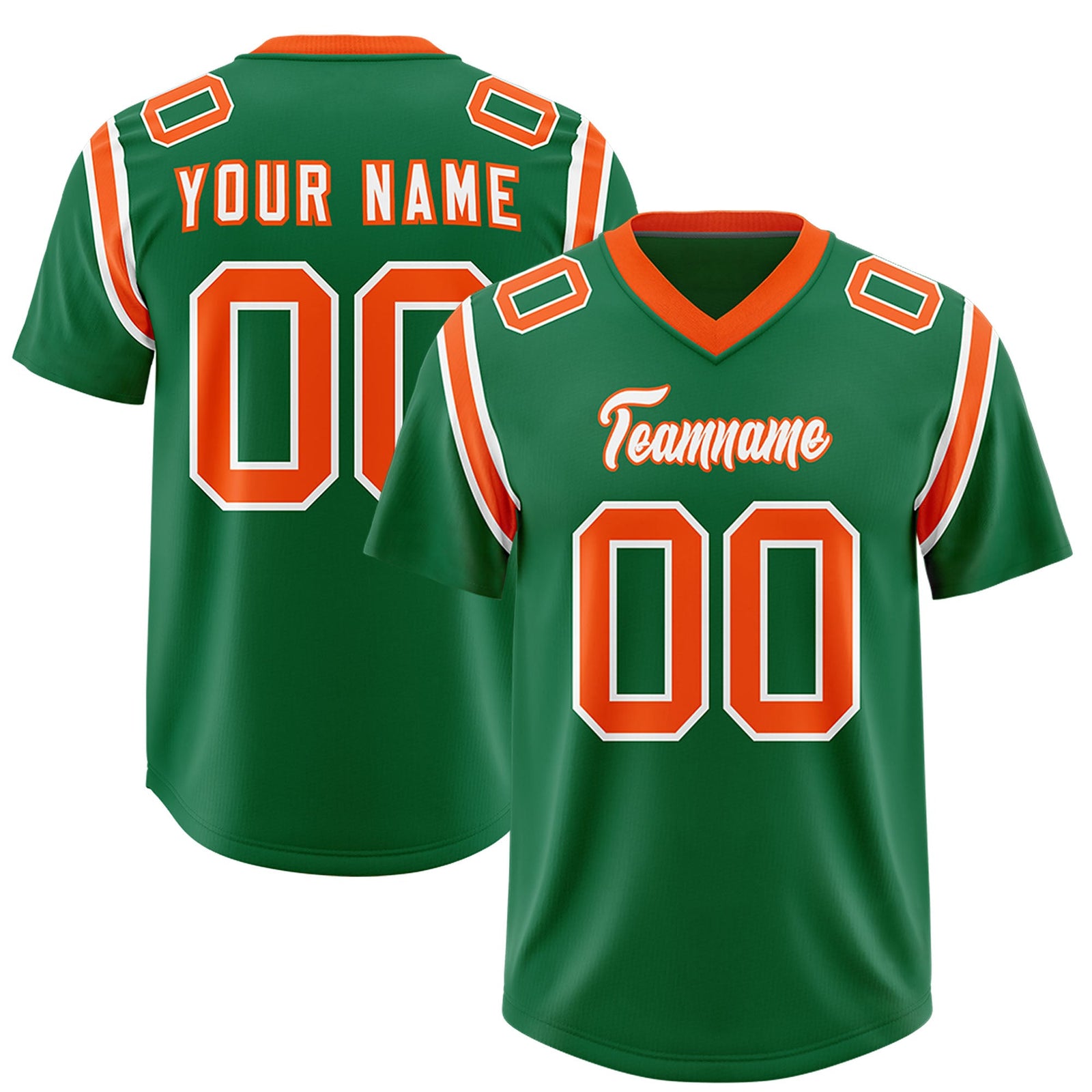 Custom Kelly Green Personalized Shoulder Cut Two-Tone Authentic Football Jersey