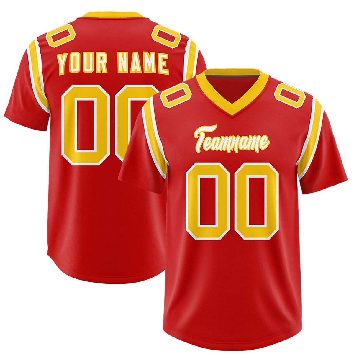 Custom Red Personalized Shoulder Cut Two-Tone Authentic Football Jersey