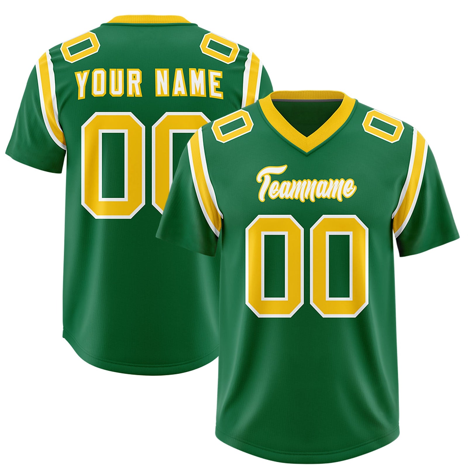 Custom Kelly Green Personalized Shoulder Cut Two-Tone Authentic Football Jersey