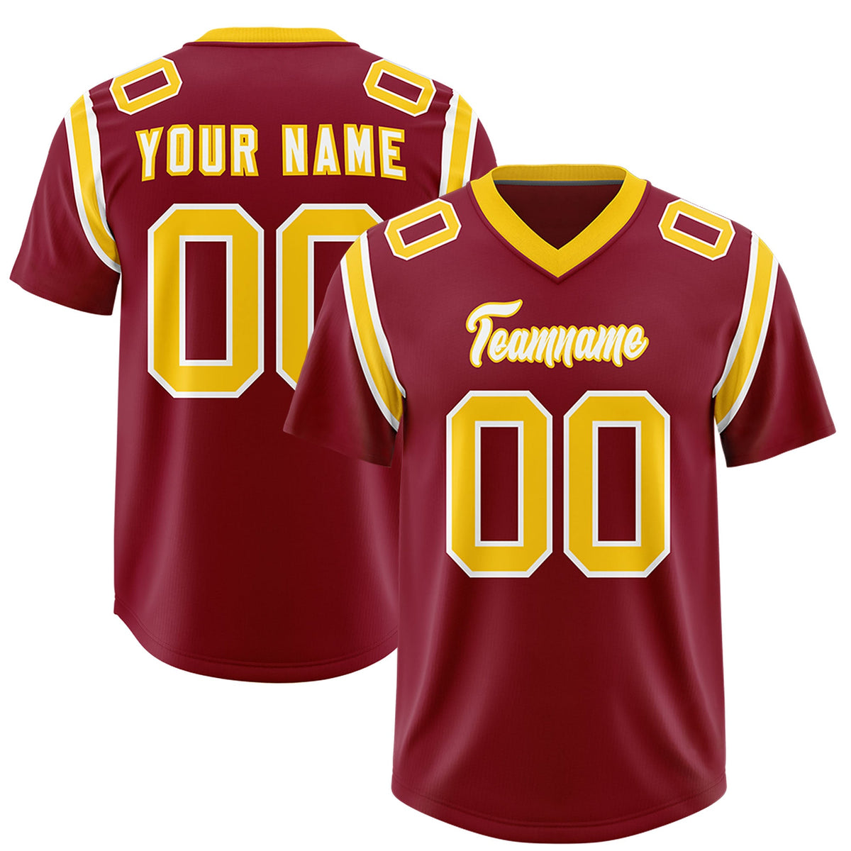 Custom Crimson Personalized Shoulder Cut Two-Tone Authentic Football Jersey