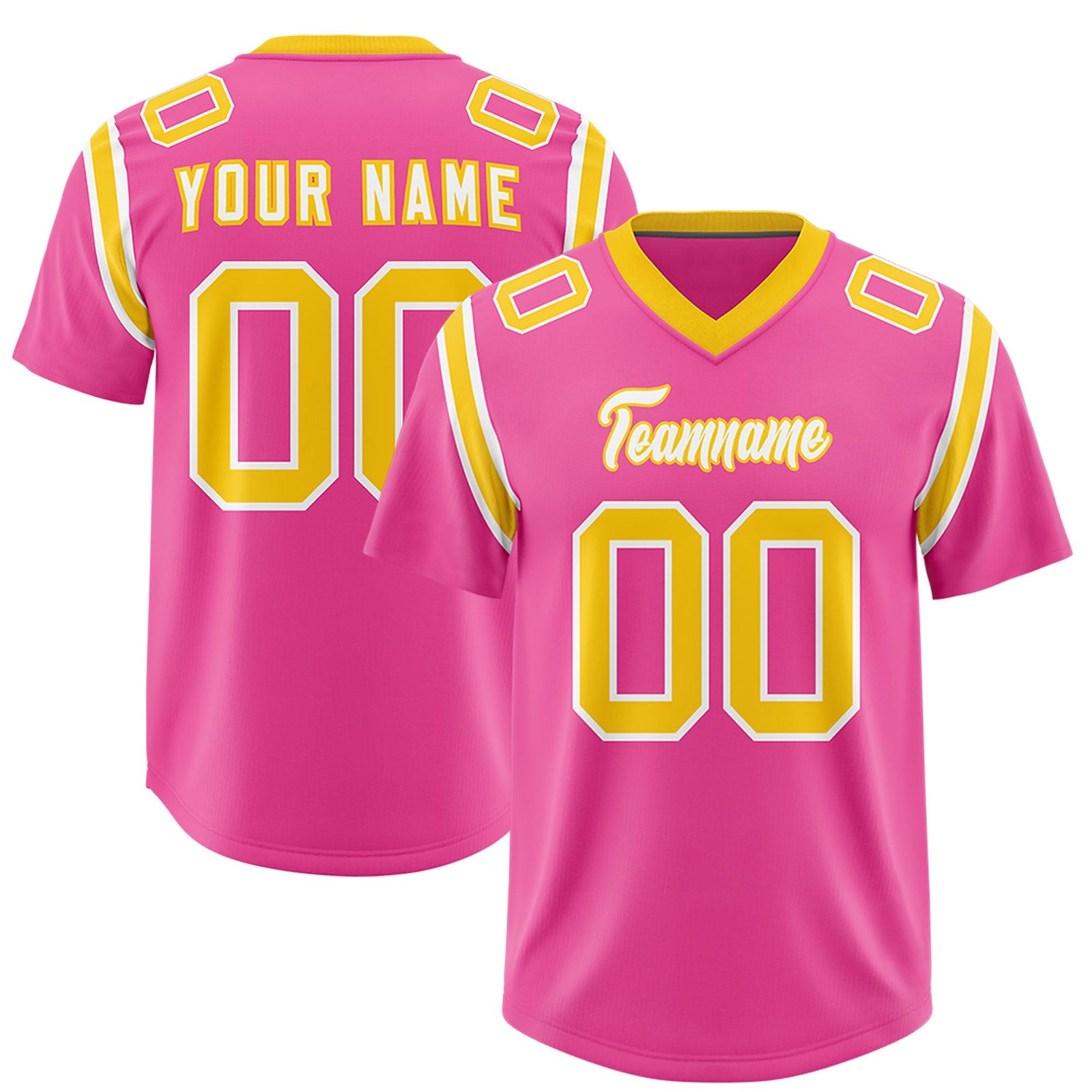 Custom Pink Personalized Shoulder Cut Two-Tone Authentic Football Jersey