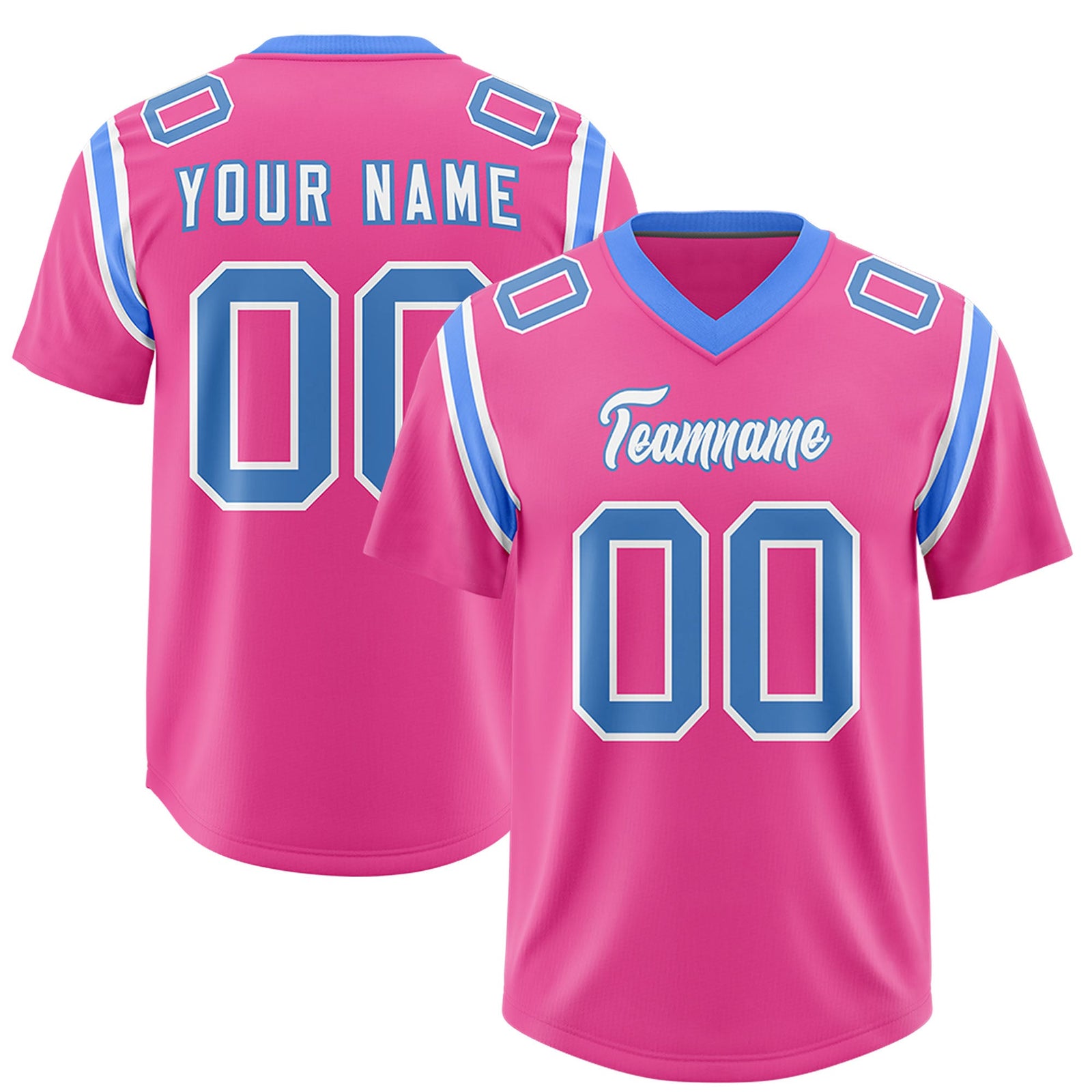 Custom Pink Personalized Shoulder Cut Two-Tone Authentic Football Jersey