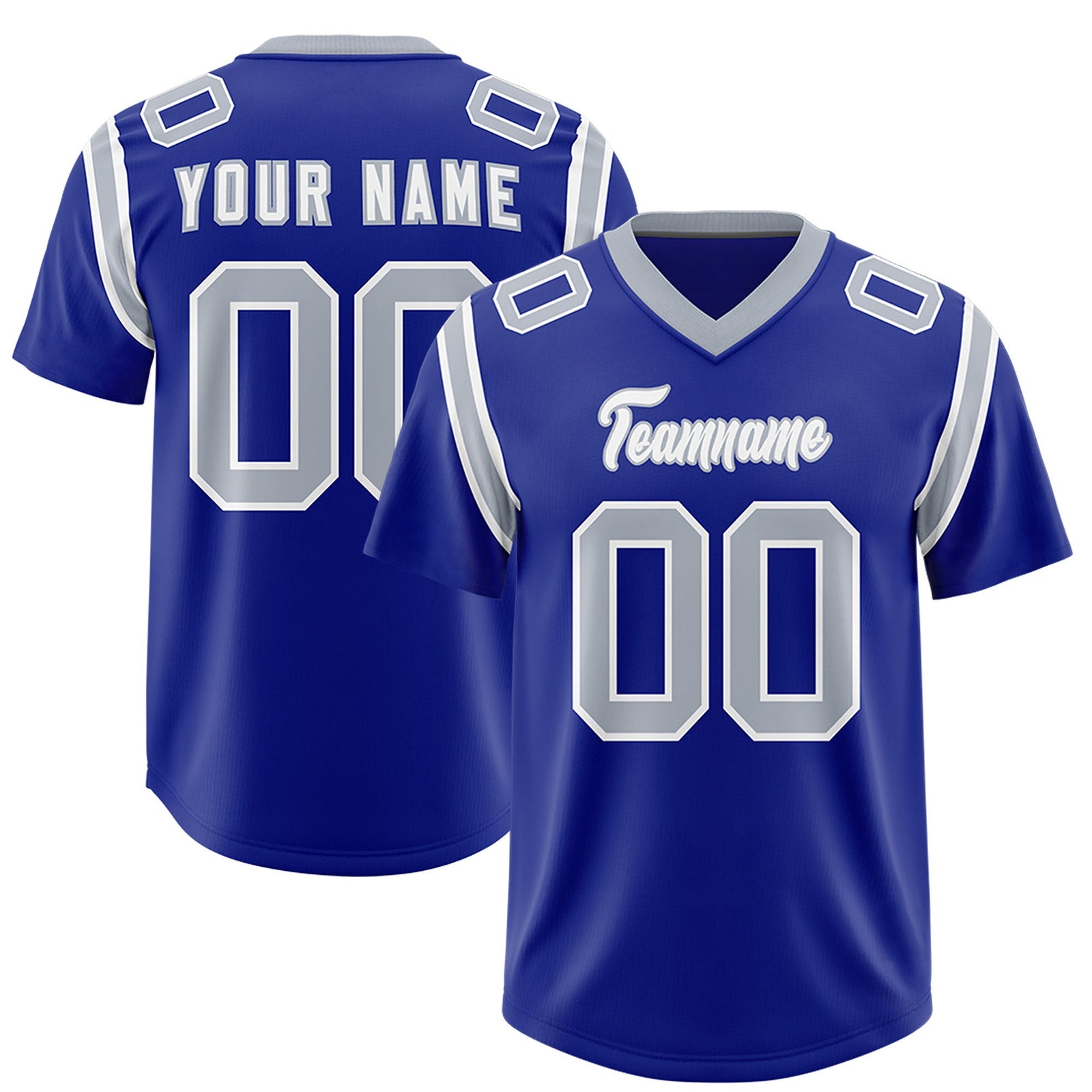 Custom Royal Personalized Shoulder Cut Two-Tone Authentic Football Jersey