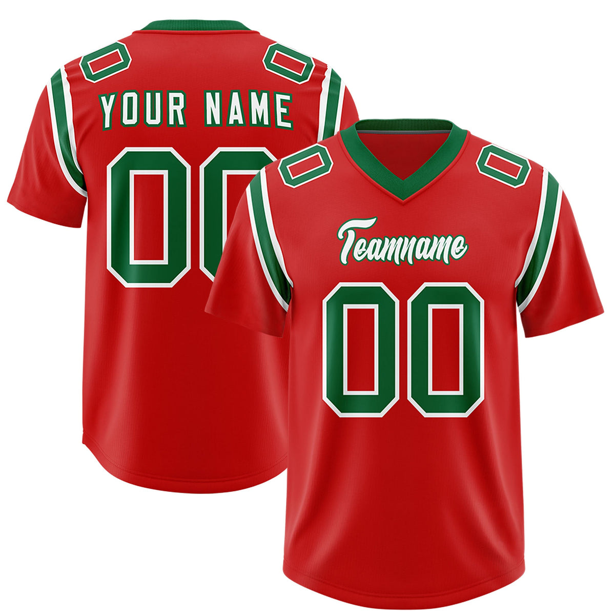 Custom Red Personalized Shoulder Cut Two-Tone Authentic Football Jersey