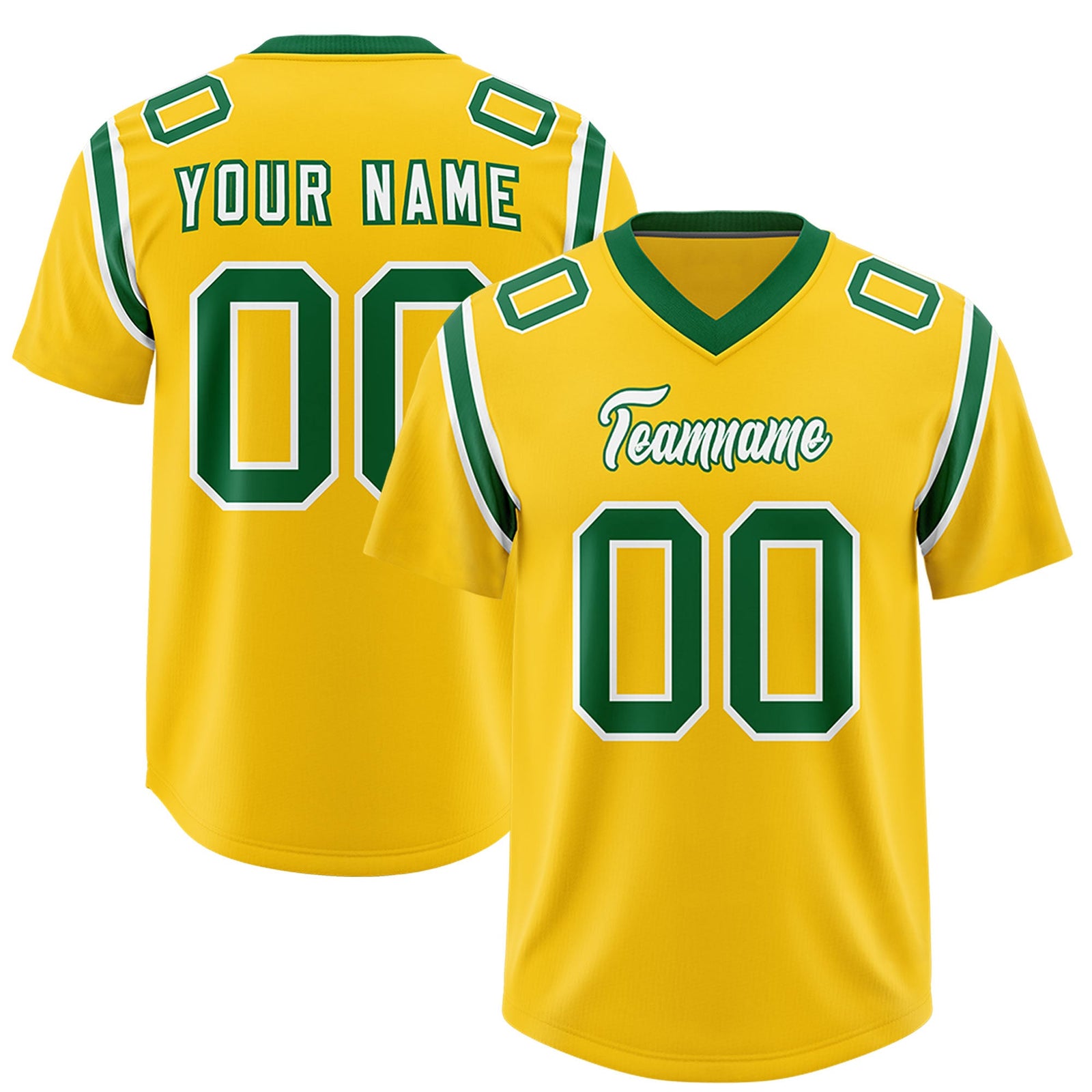 Custom Gold Personalized Shoulder Cut Two-Tone Authentic Football Jersey