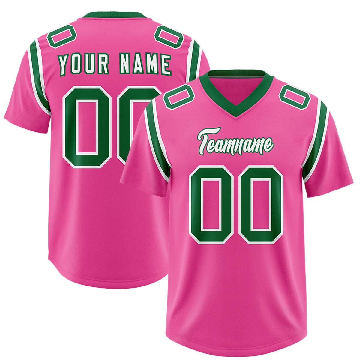 Custom Pink Personalized Shoulder Cut Two-Tone Authentic Football Jersey