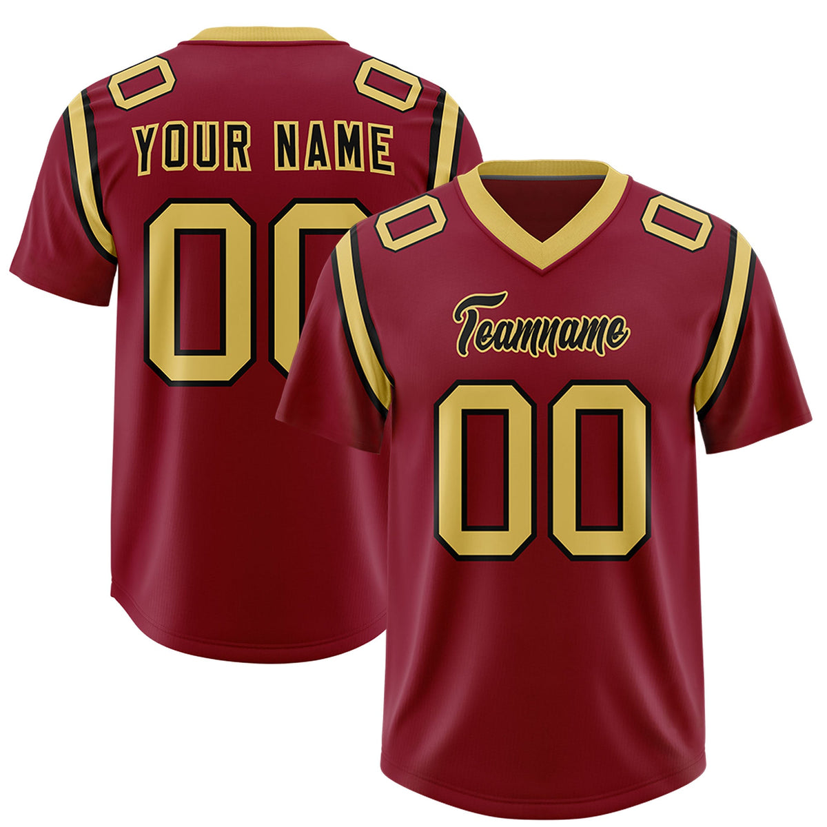 Custom Crimson Personalized Shoulder Cut Two-Tone Authentic Football Jersey