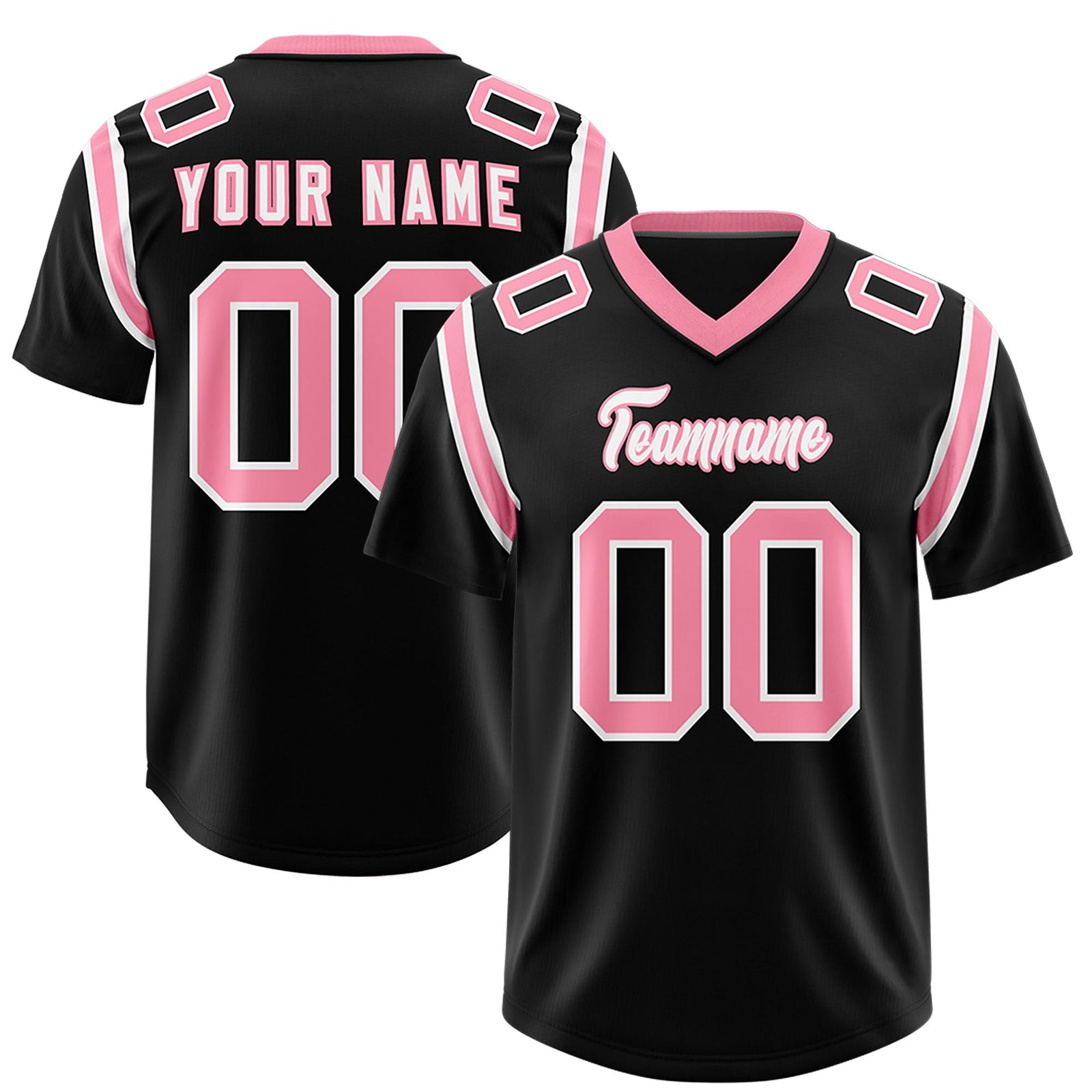 Custom Black Personalized Shoulder Cut Two-Tone Authentic Football Jersey