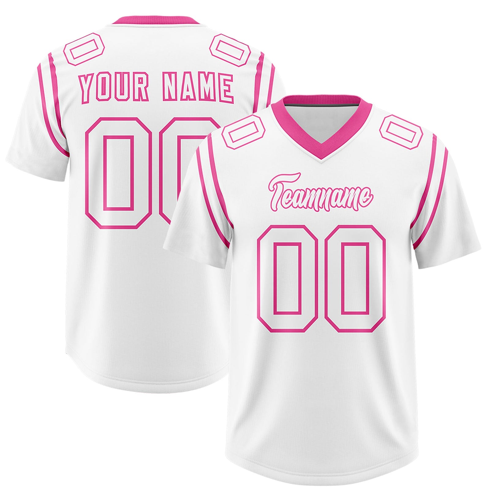 Custom White Personalized Shoulder Cut Two-Tone Authentic Football Jersey