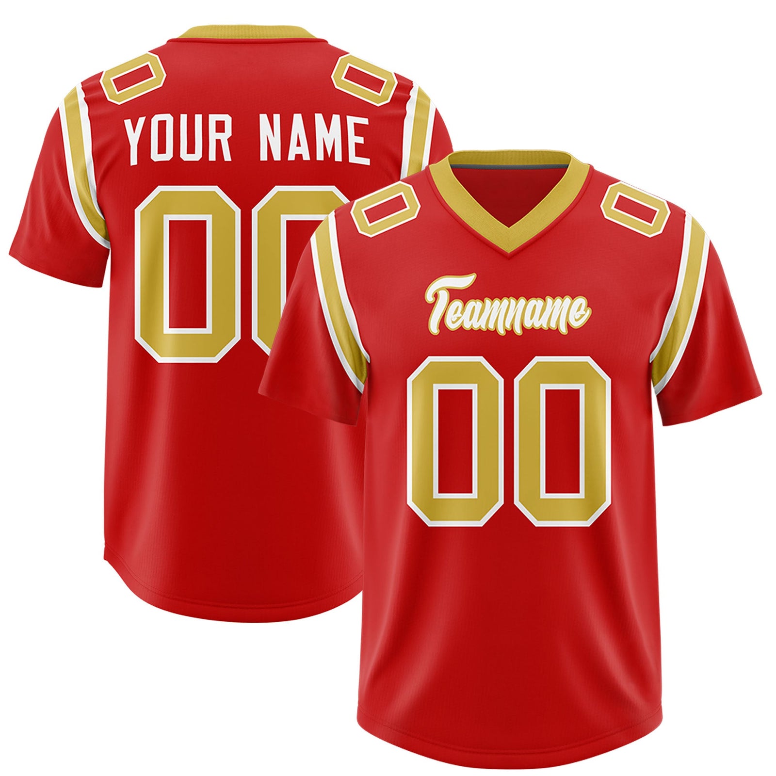 Custom Red Personalized Shoulder Cut Two-Tone Authentic Football Jersey