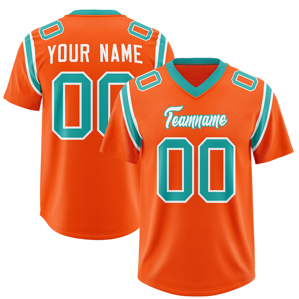Custom Orange Personalized Shoulder Cut Two-Tone Authentic Football Jersey