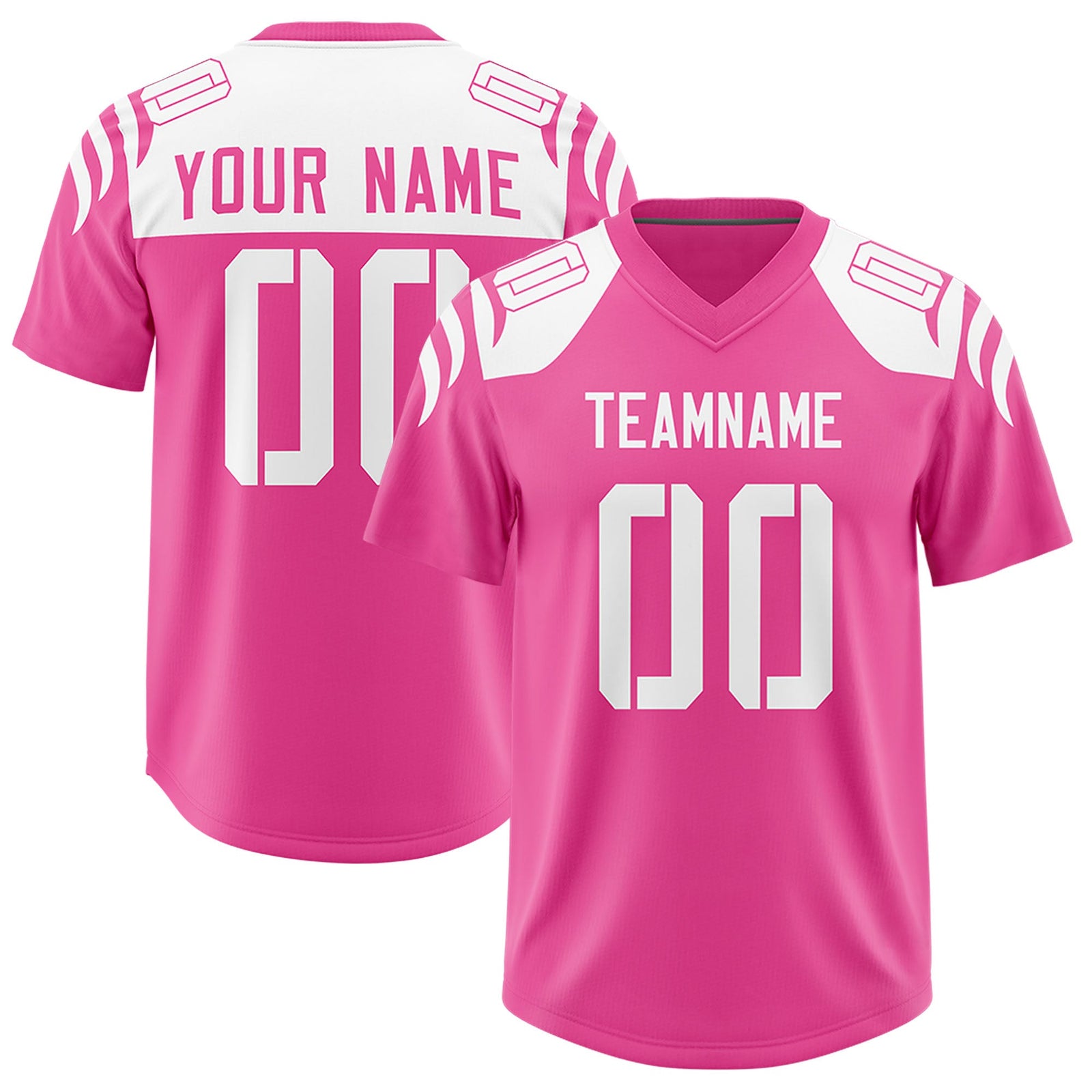 Custom Pink Pink Raglan Sleeves Personalized Pattern Authentic Football Jersey