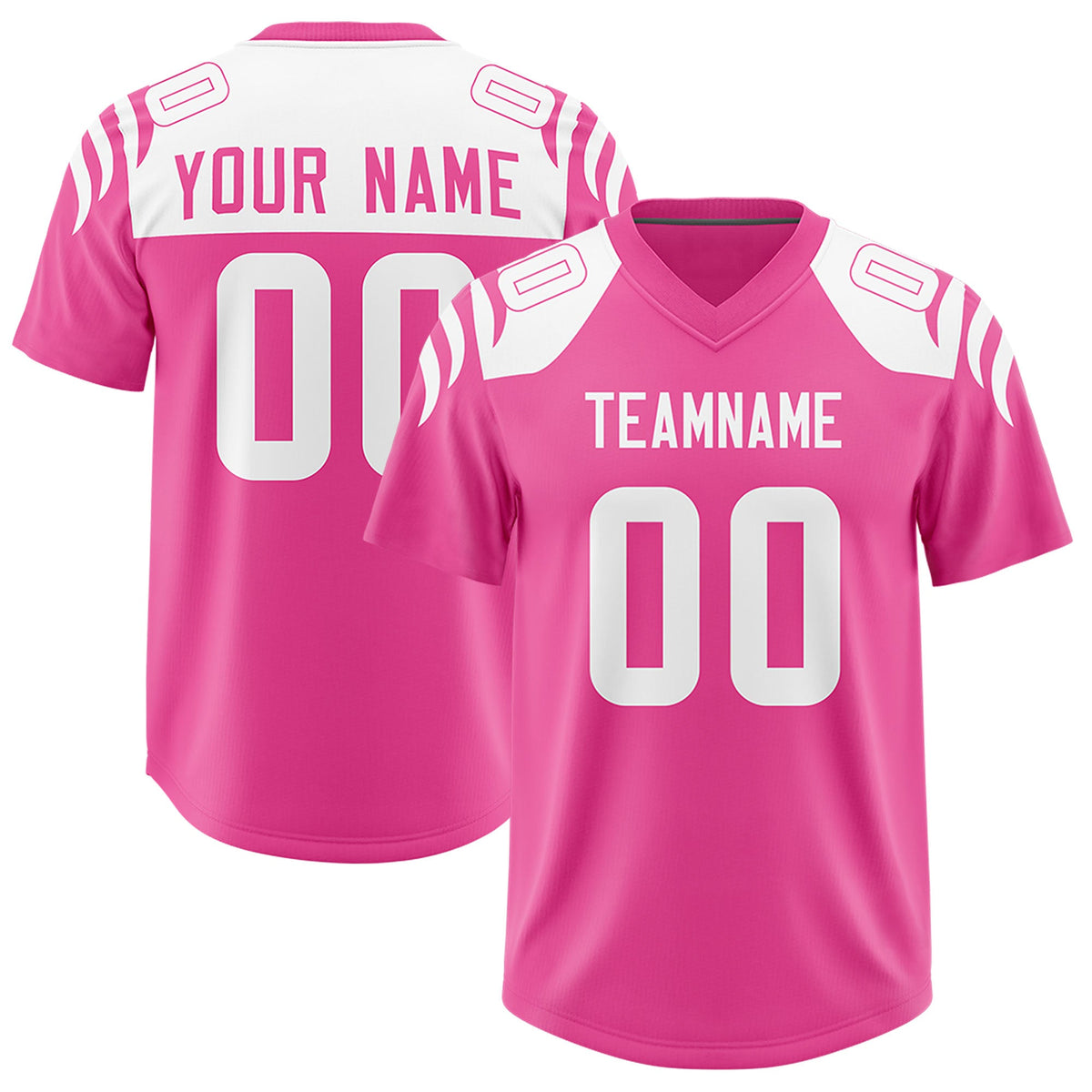 Custom Pink Pink Raglan Sleeves Personalized Pattern Authentic Football Jersey