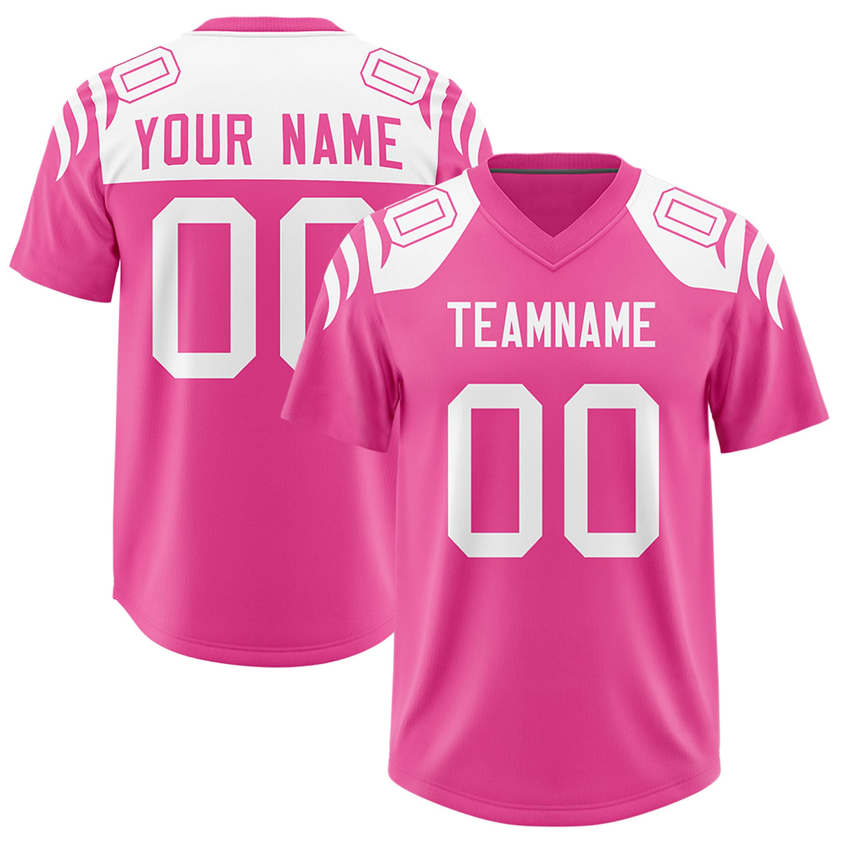 Custom Pink Pink Raglan Sleeves Personalized Pattern Authentic Football Jersey