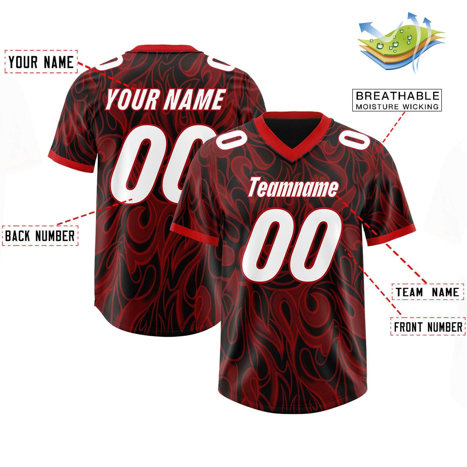Custom Black Personalized Printed Graffiti Pattern Design Authentic Football Jersey