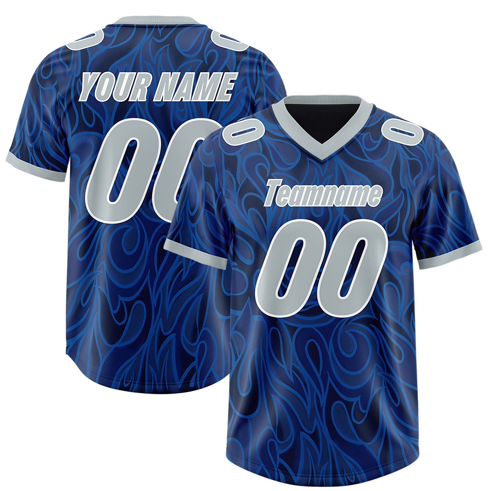 Custom Navy Personalized Printed Graffiti Pattern Design Authentic Football Jersey