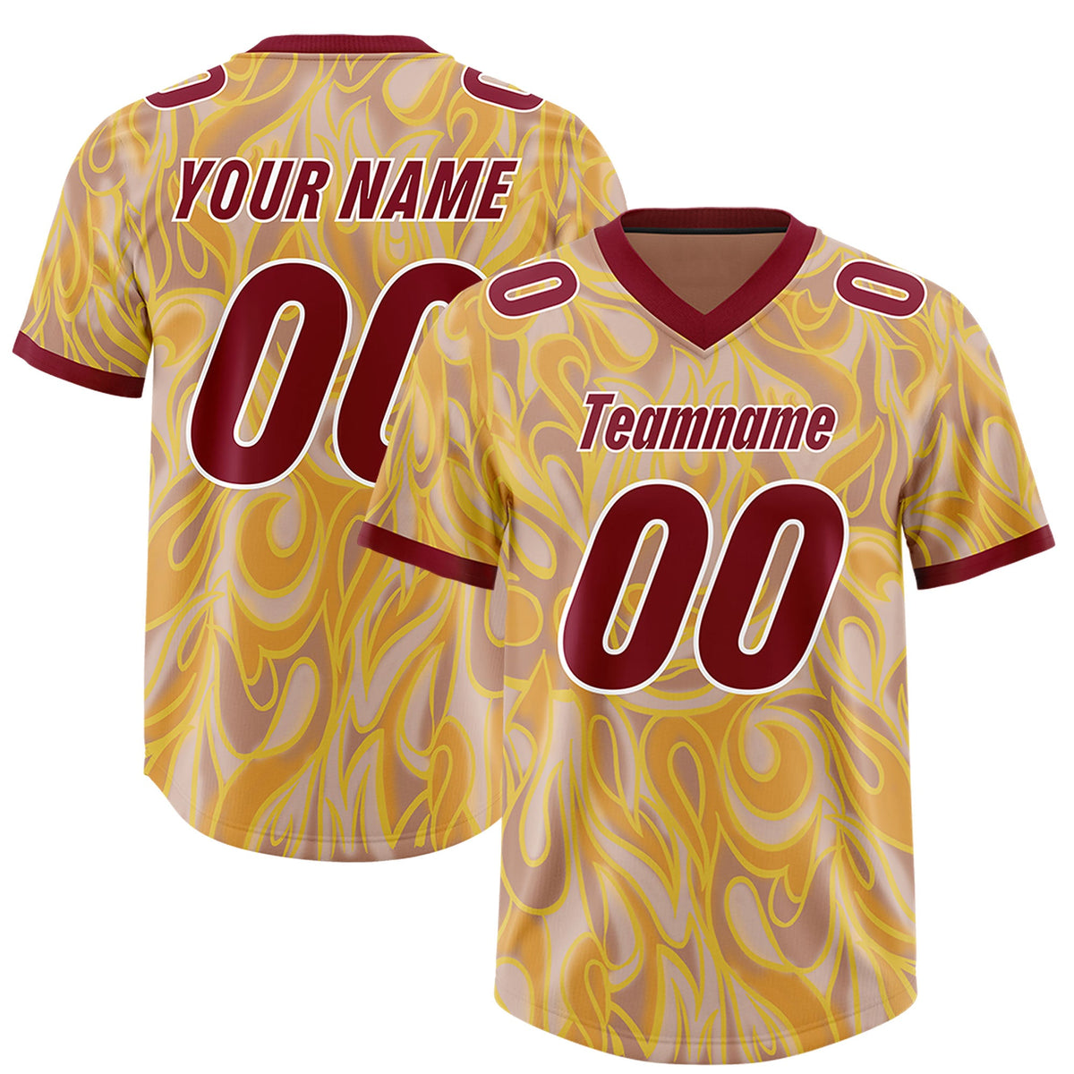 Custom Khaki Personalized Printed Graffiti Pattern Design Authentic Football Jersey