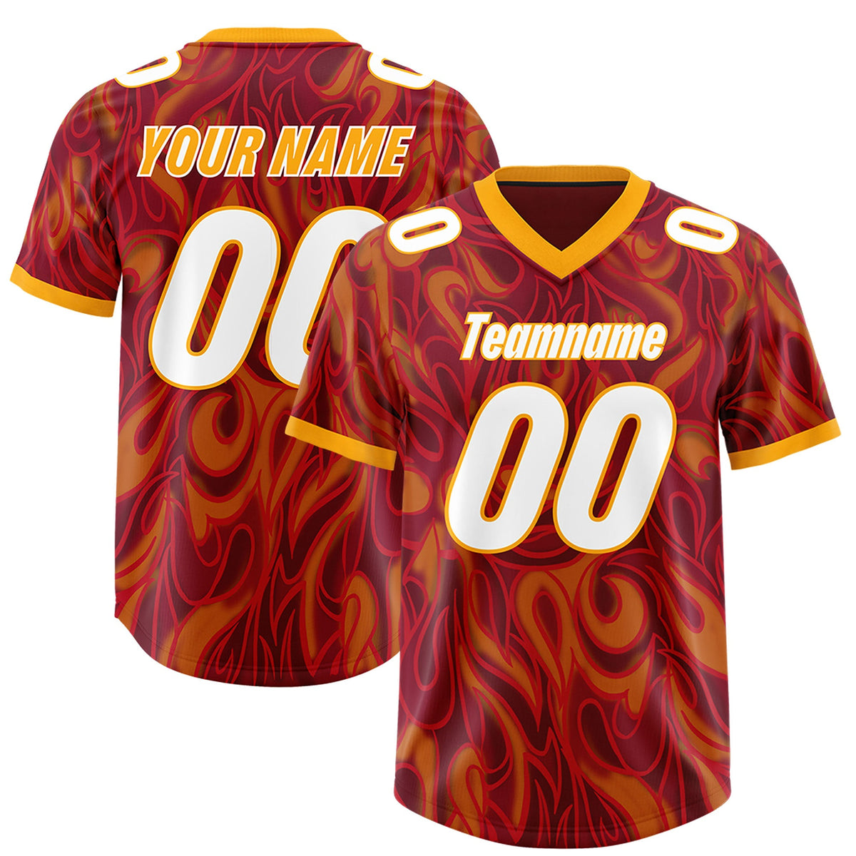 Custom Crimson Personalized Printed Graffiti Pattern Design Authentic Football Jersey