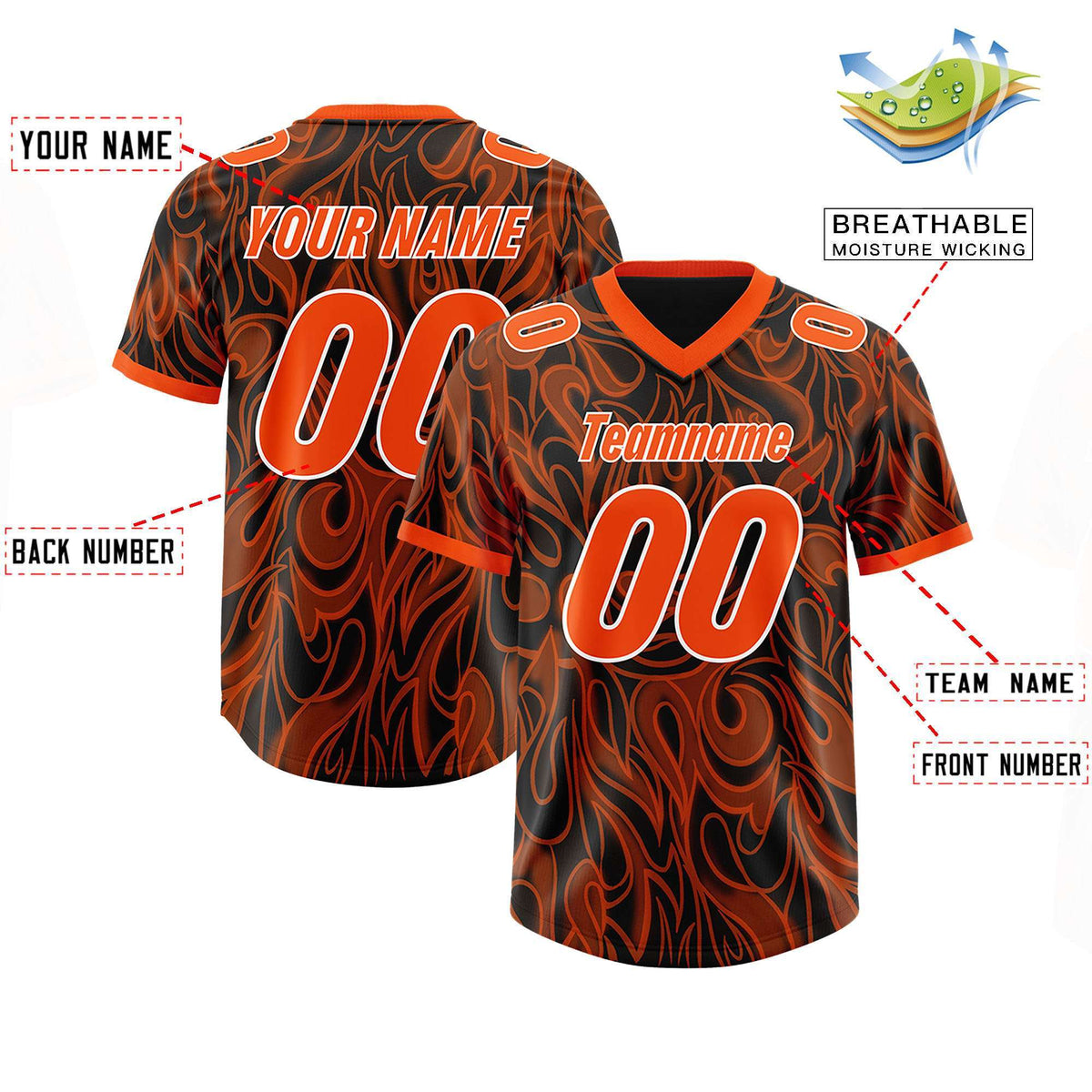 Custom Black Personalized Printed Graffiti Pattern Design Authentic Football Jersey