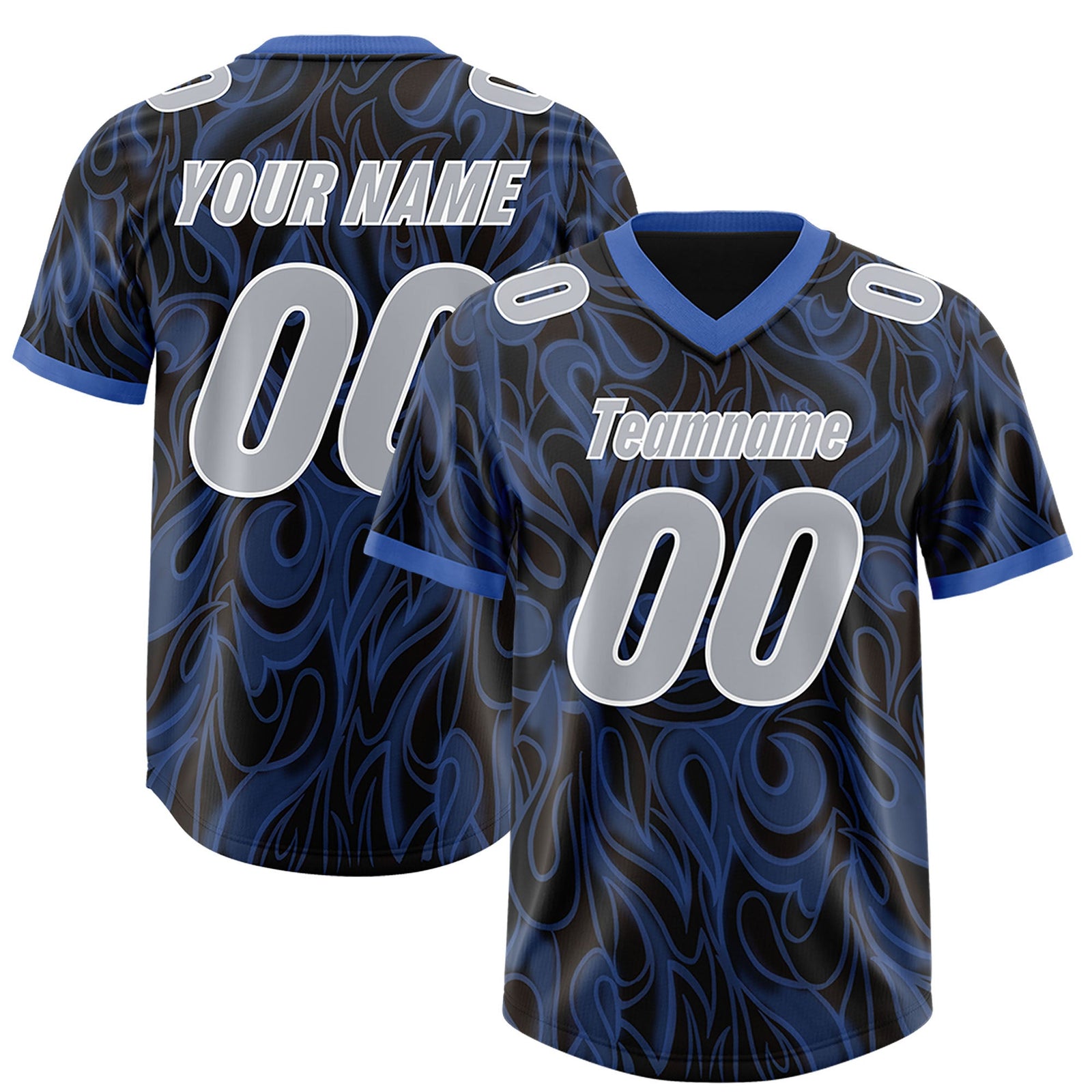 Custom Black Personalized Printed Graffiti Pattern Design Authentic Football Jersey
