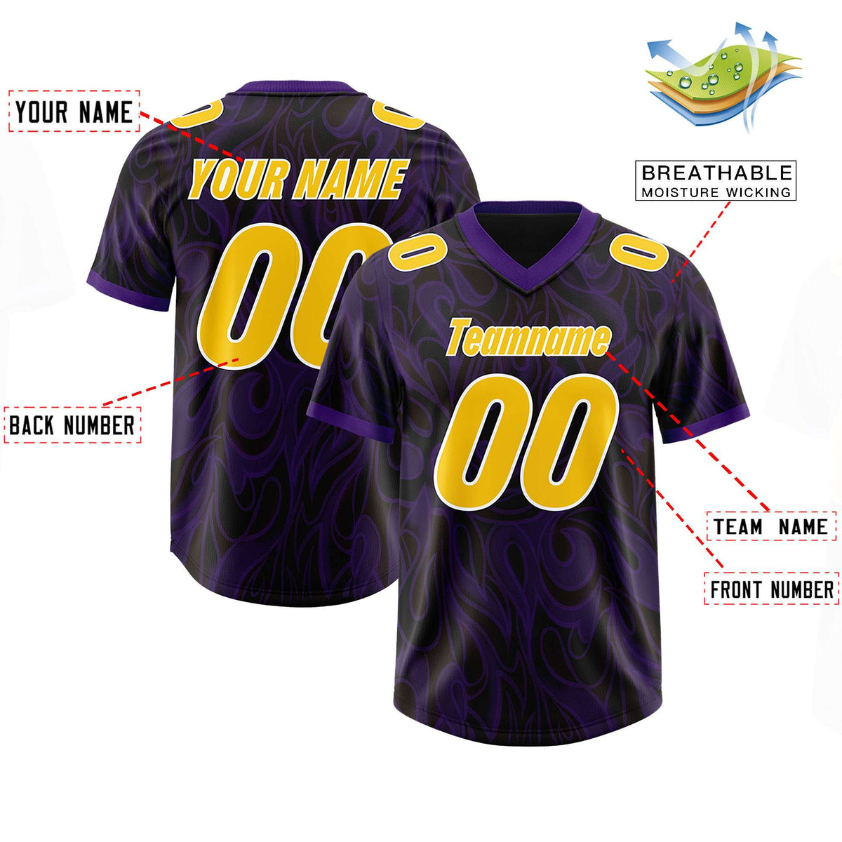 Custom Black Personalized Printed Graffiti Pattern Design Authentic Football Jersey