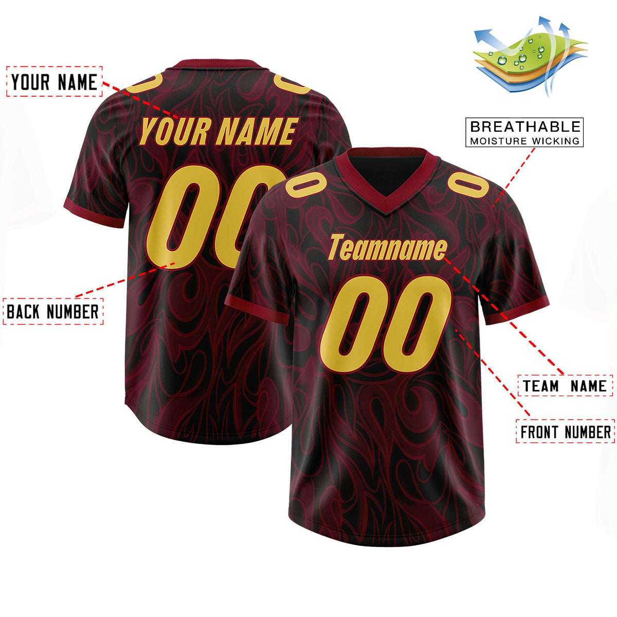 Custom Black Personalized Printed Graffiti Pattern Design Authentic Football Jersey