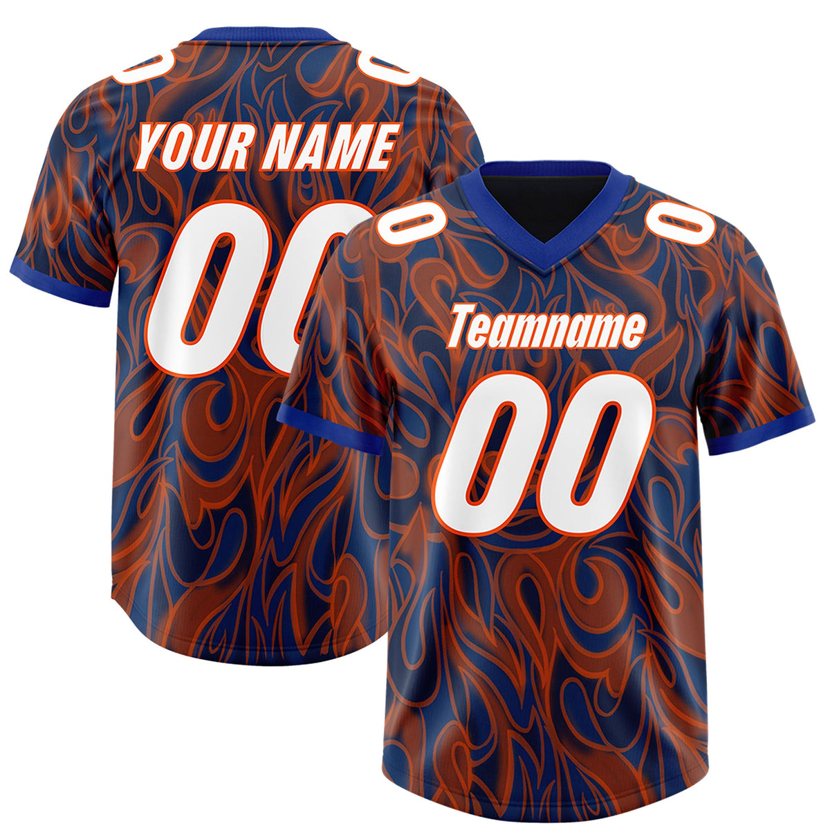 Custom Navy Personalized Printed Graffiti Pattern Design Authentic Football Jersey