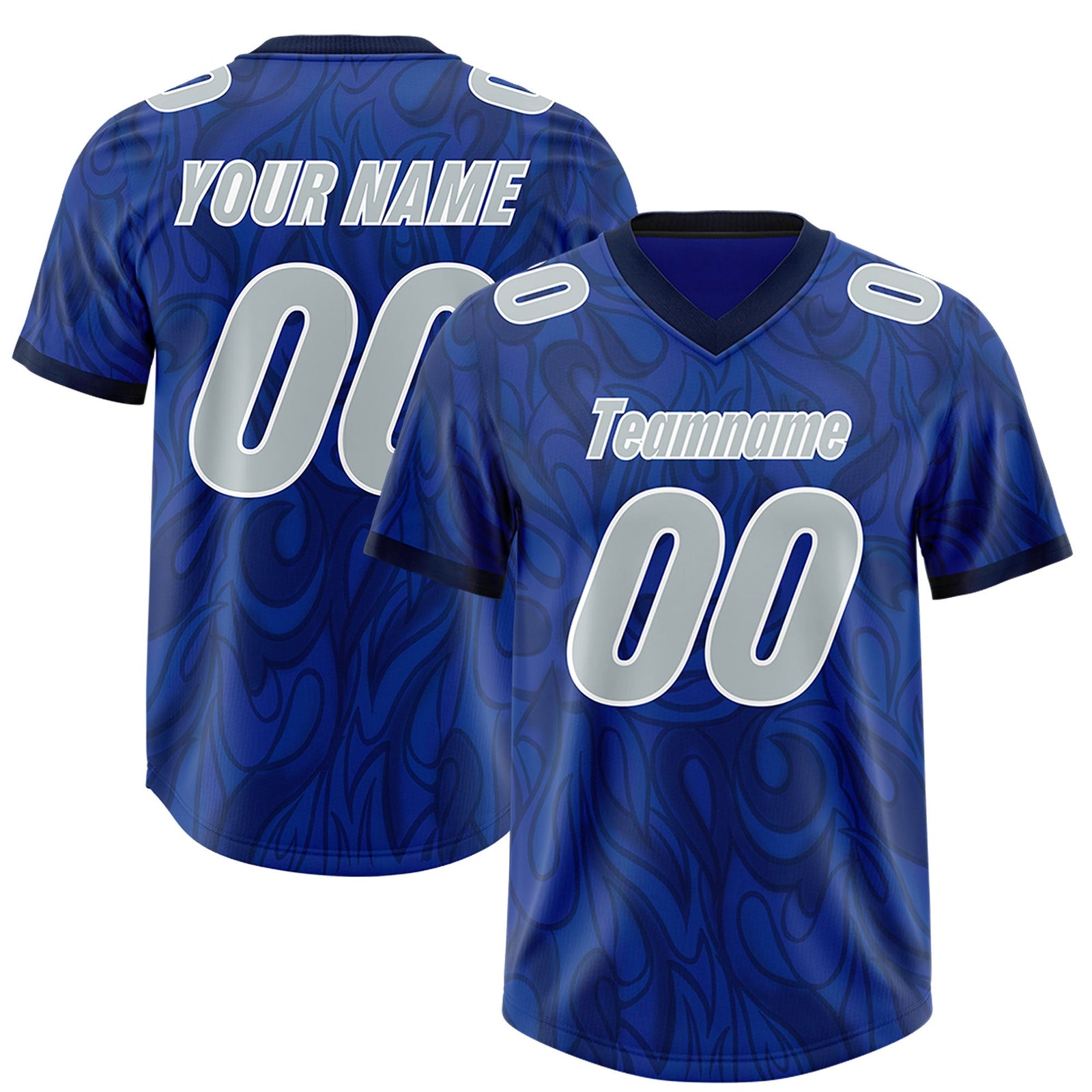 Custom Royal Personalized Printed Graffiti Pattern Design Authentic Football Jersey