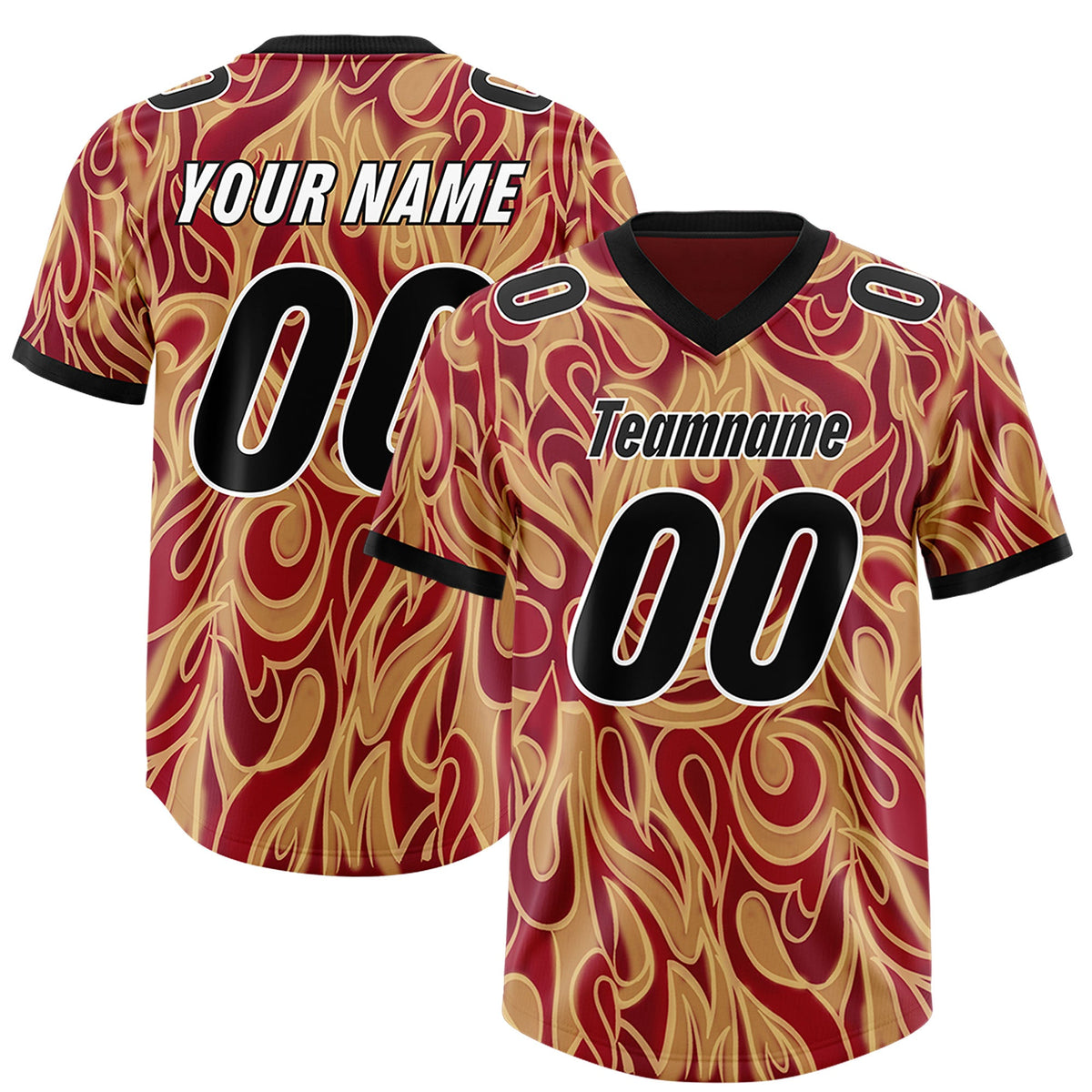 Custom Crimson Personalized Printed Graffiti Pattern Design Authentic Football Jersey