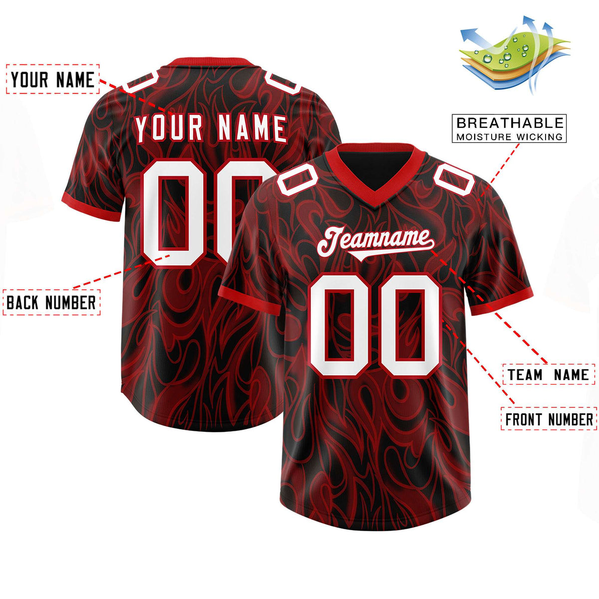 Custom Black Personalized Printed Graffiti Pattern Design Authentic Football Jersey