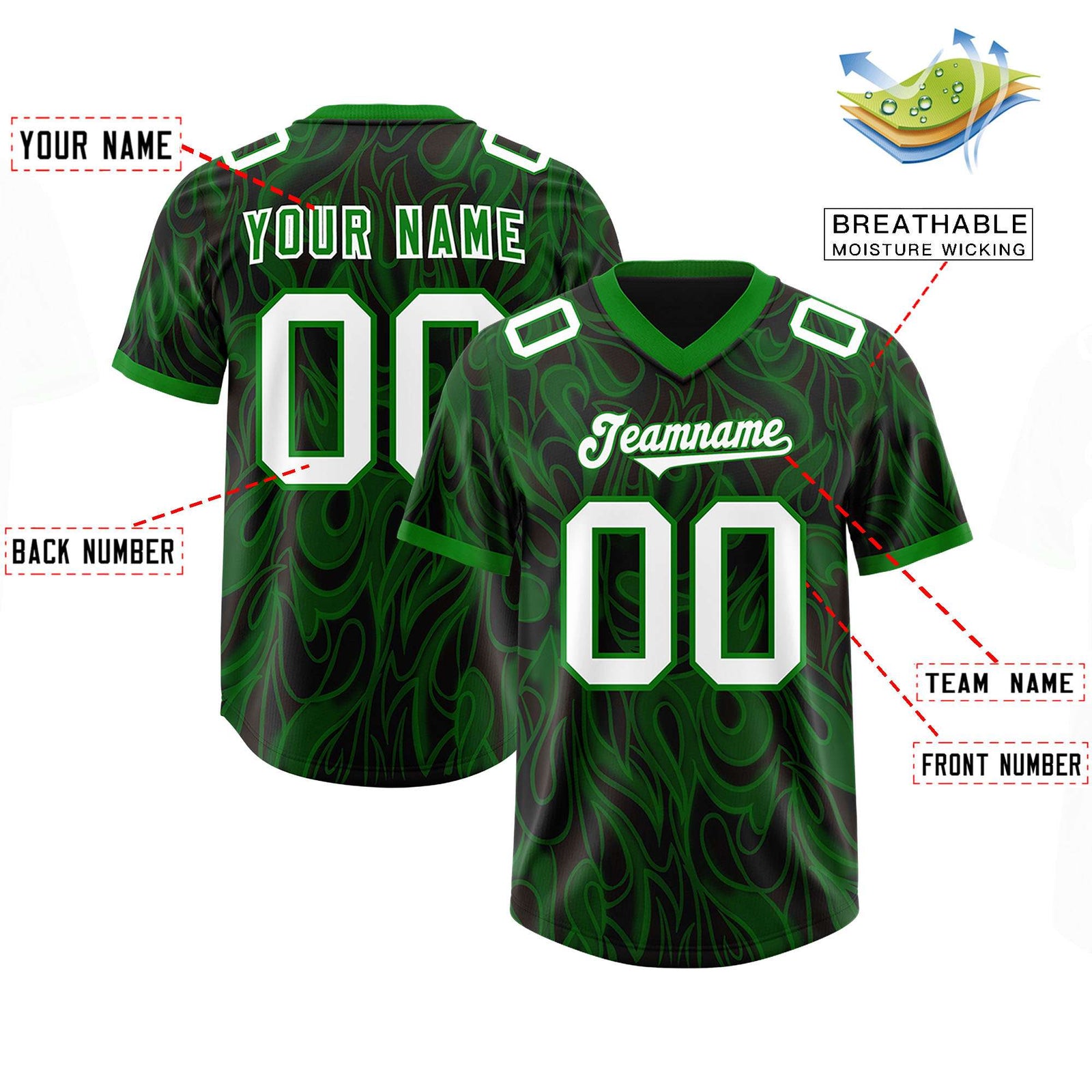 Custom Black Personalized Printed Graffiti Pattern Design Authentic Football Jersey
