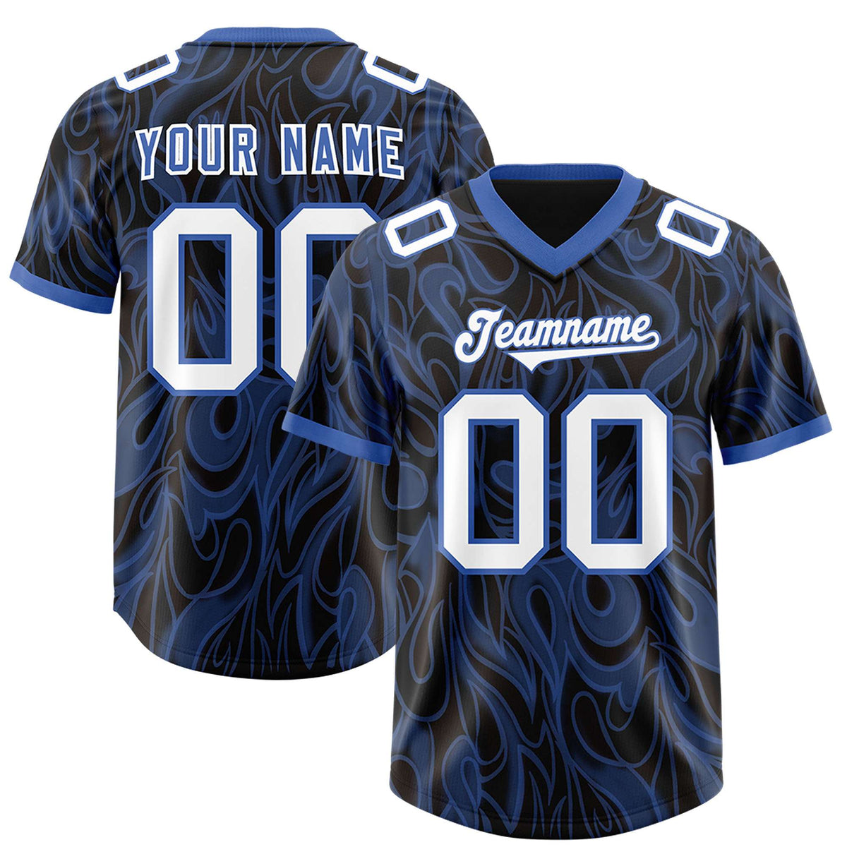 Custom Black Personalized Printed Graffiti Pattern Design Authentic Football Jersey