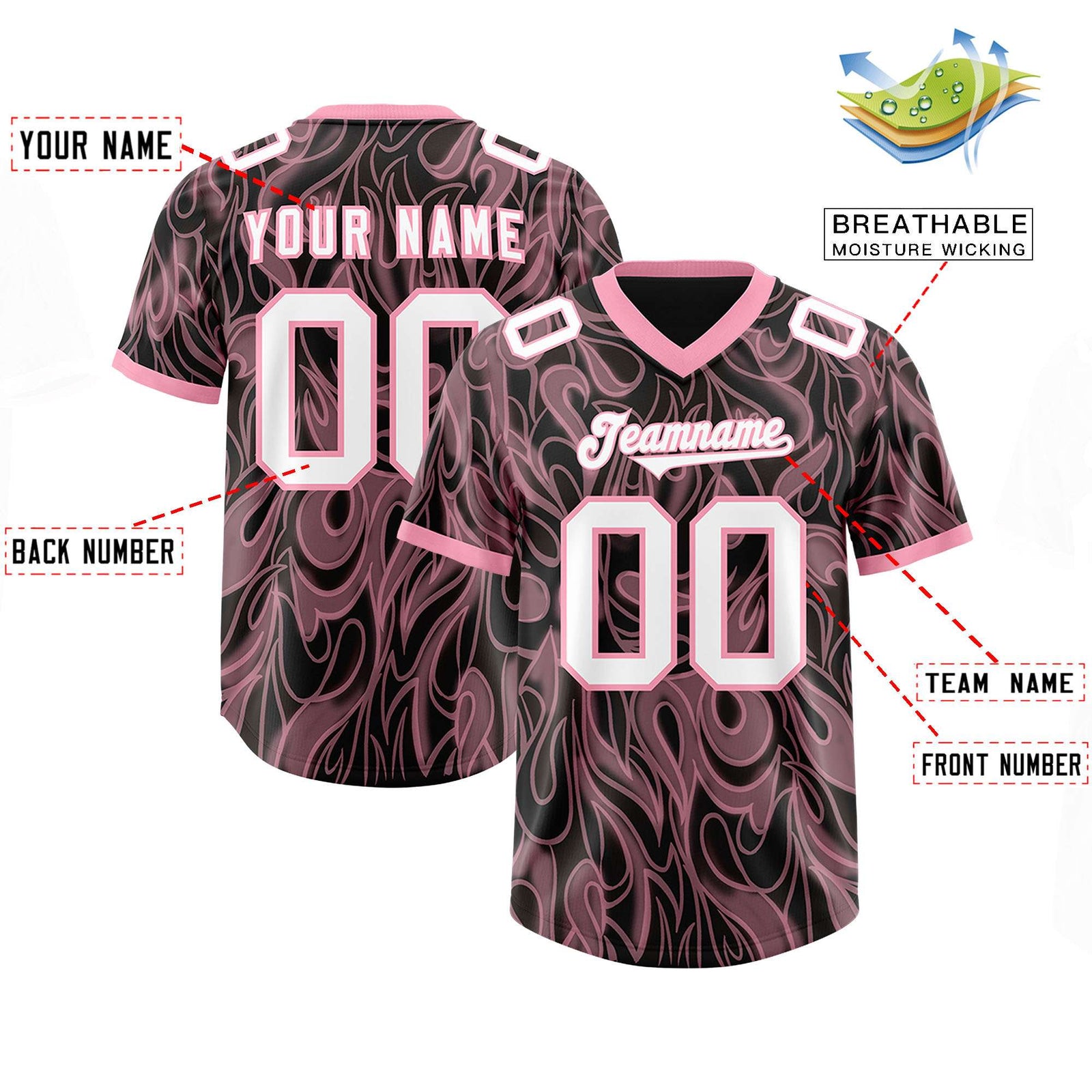 Custom Black Personalized Printed Graffiti Pattern Design Authentic Football Jersey