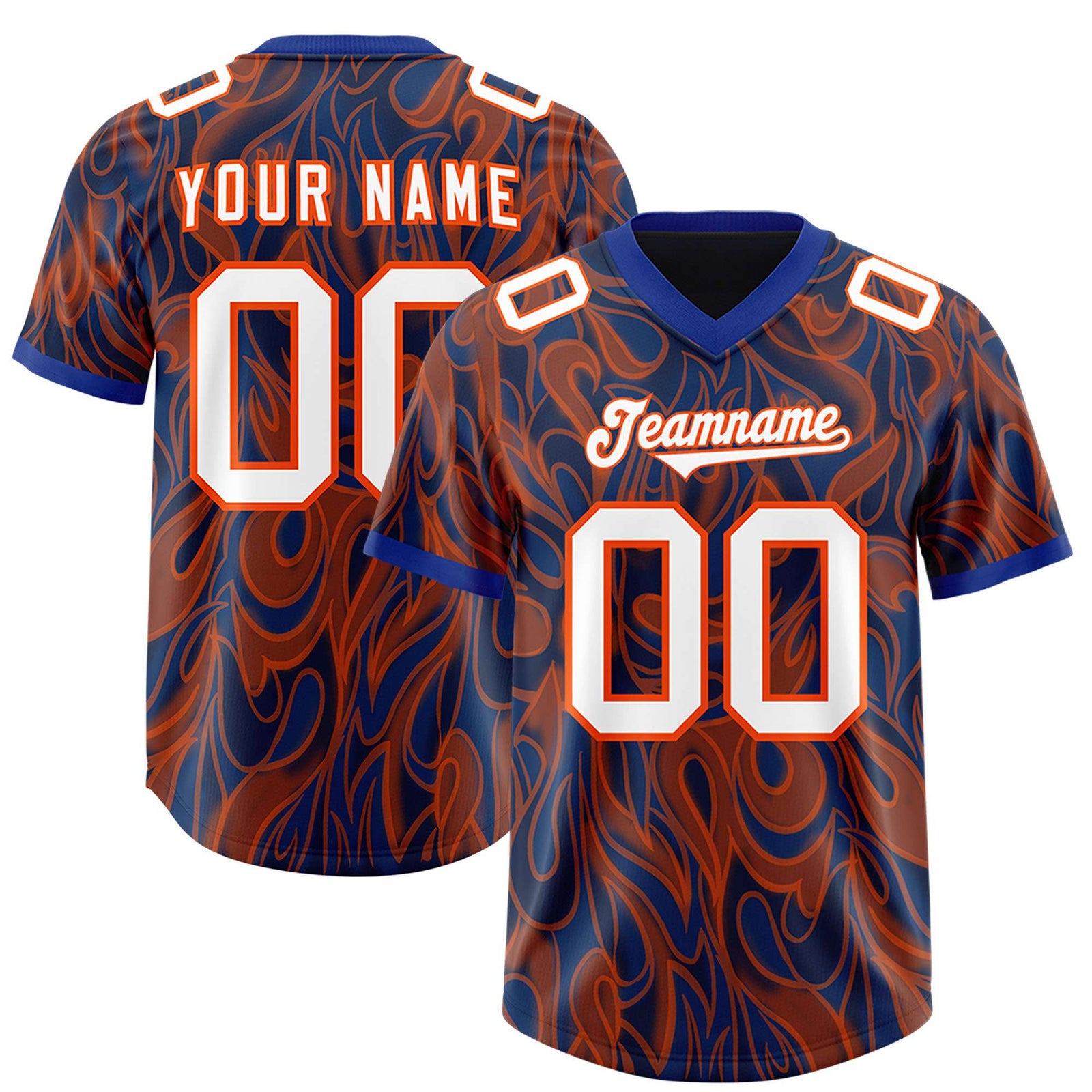 Custom Navy Personalized Printed Graffiti Pattern Design Authentic Football Jersey