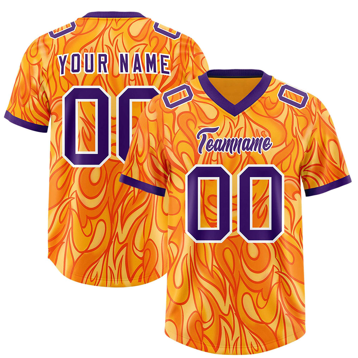 Custom Yellow Personalized Printed Graffiti Pattern Design Authentic Football Jersey