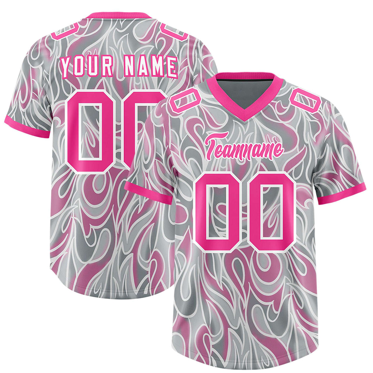 Custom Grey Personalized Printed Graffiti Pattern Design Authentic Football Jersey