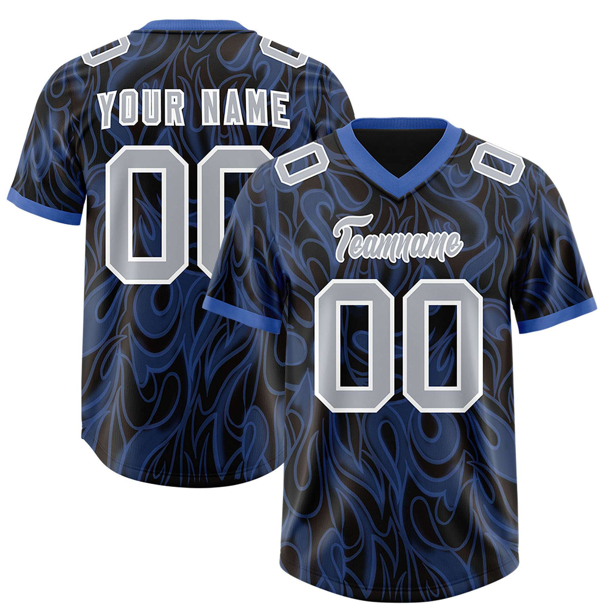 Custom Black Personalized Printed Graffiti Pattern Design Authentic Football Jersey